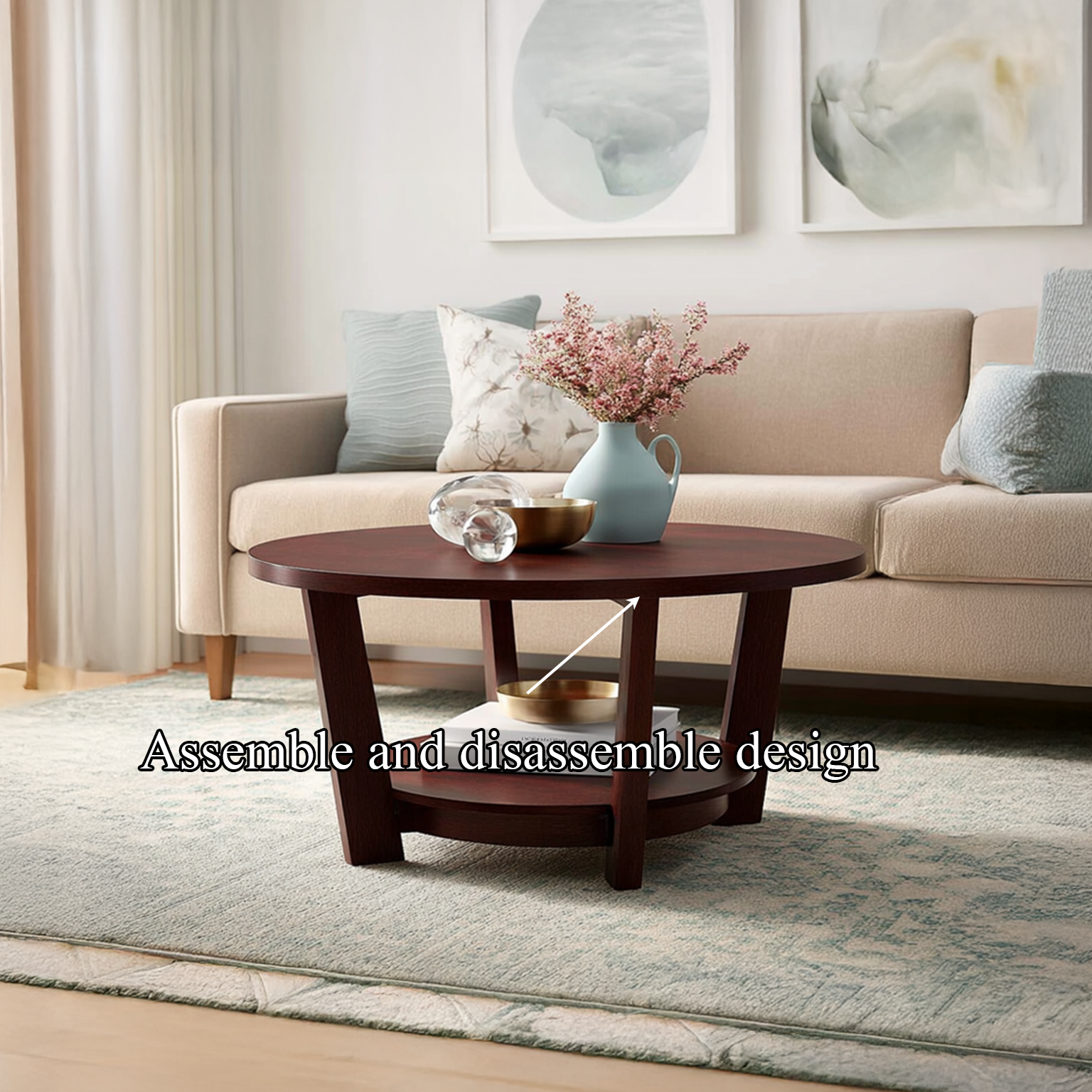 Midcentury Modern Coffee Table Live Edge Living Room SINLSACF037