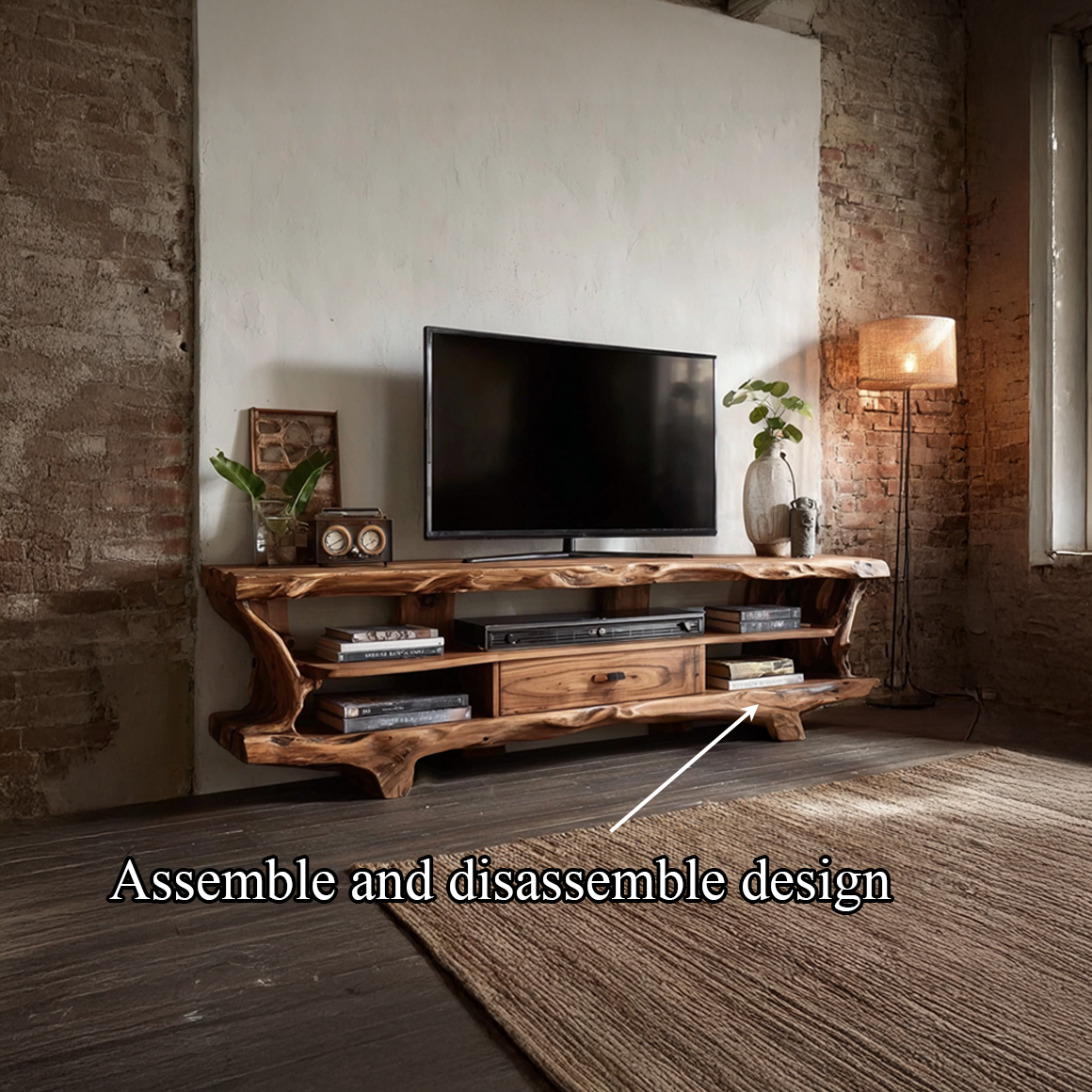 Rustic TV Stand Cabinet Living Room Furniture SINLSASC213