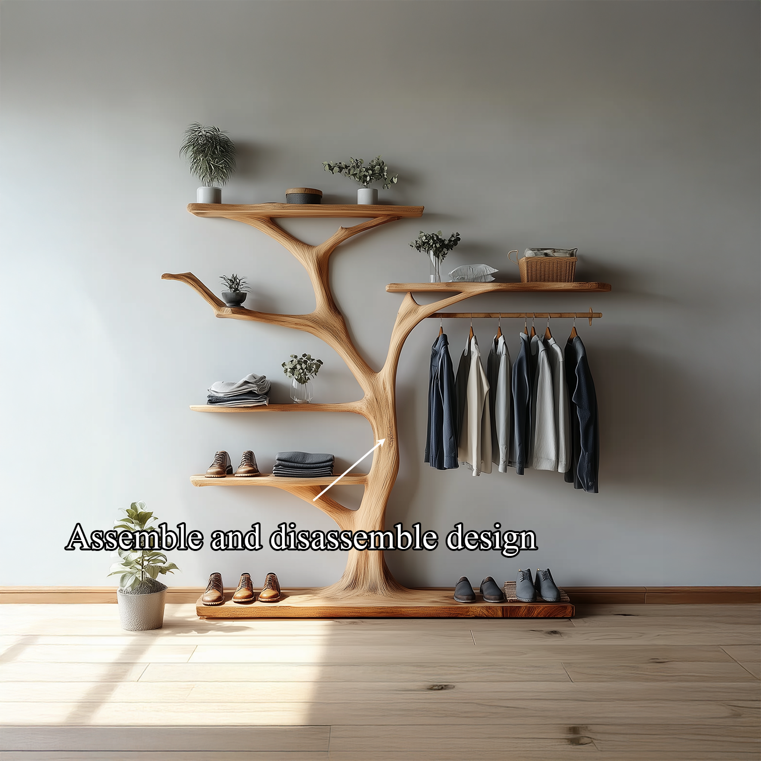Rustic Tree Coat Rack Bedroom SINLSATB234