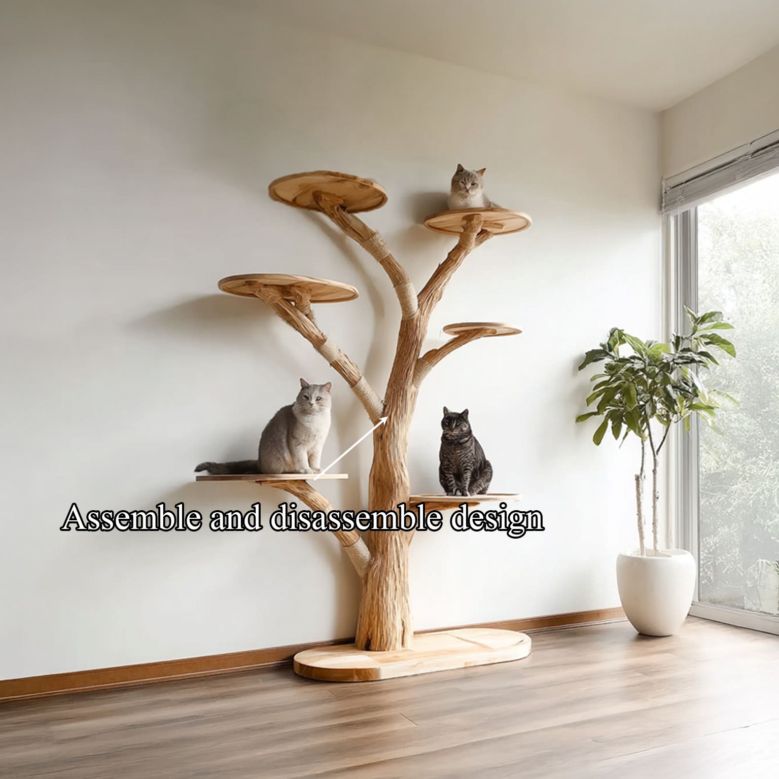 Rustic Tree Cat Tower Home Office SINLSATT027