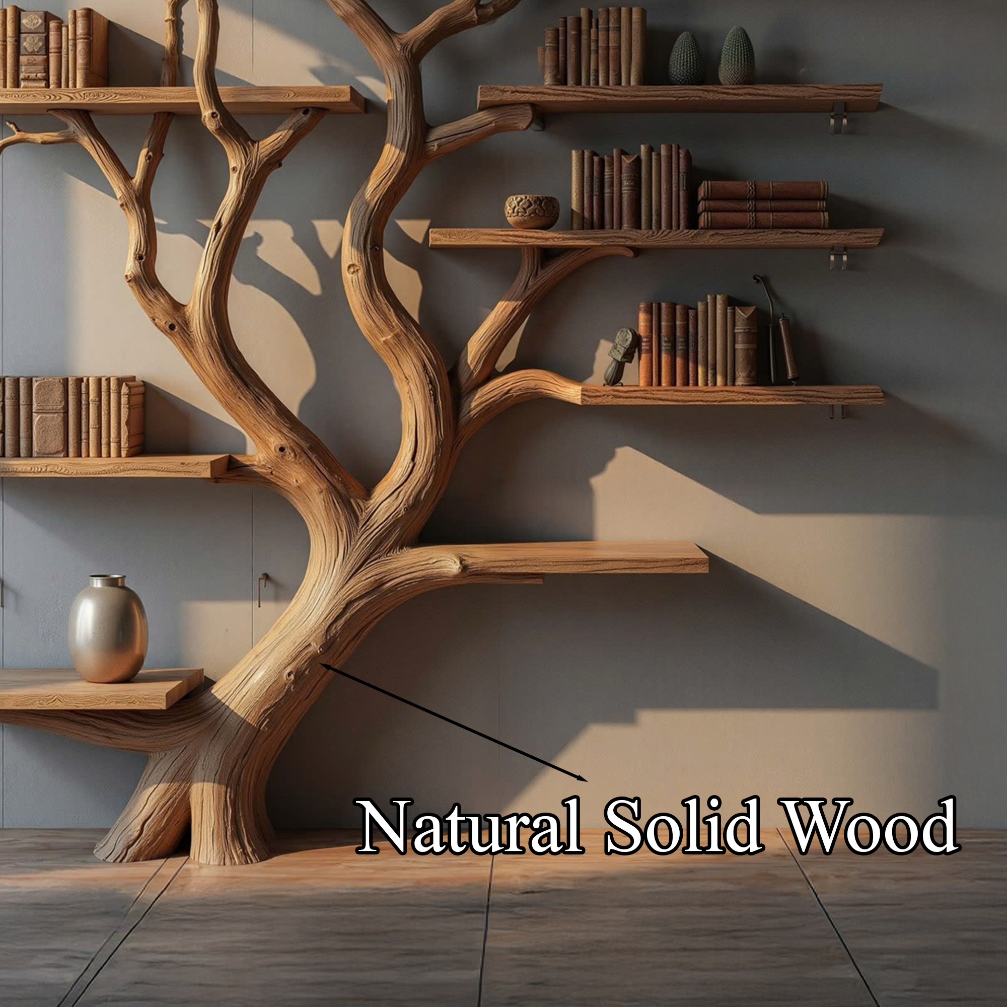 Custom Wood Shelf Tree Branch Shelf Mid Century Decor SINLTB128