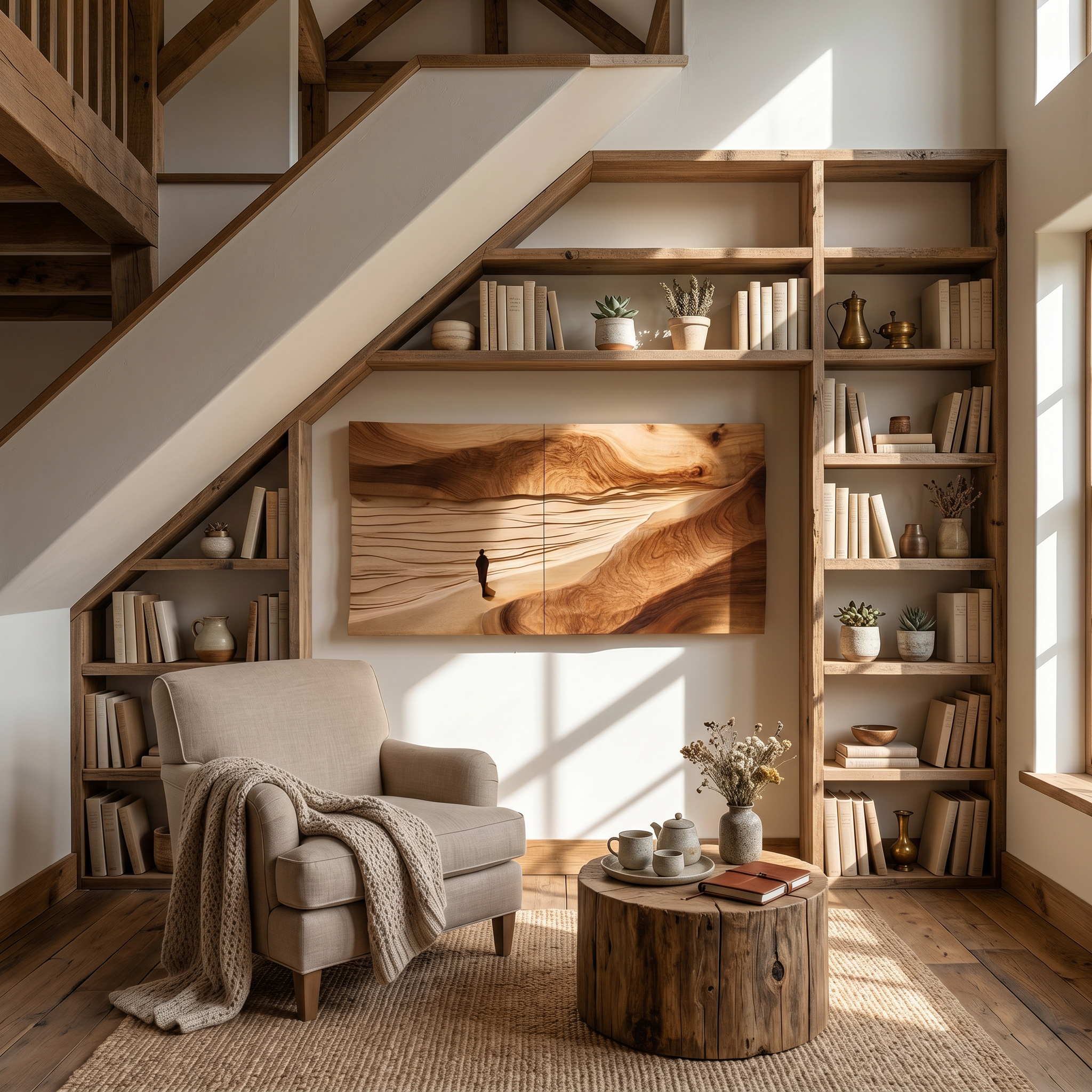 Minimalist Sand Dune Wood Wall Art For Neutral Modern Interior Styling SILDTTRWA091