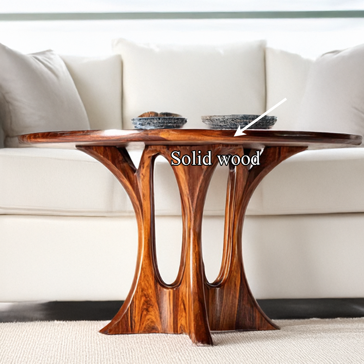 Modern Coffee Table Walnut Wood Living Room Gift SINLSACF022