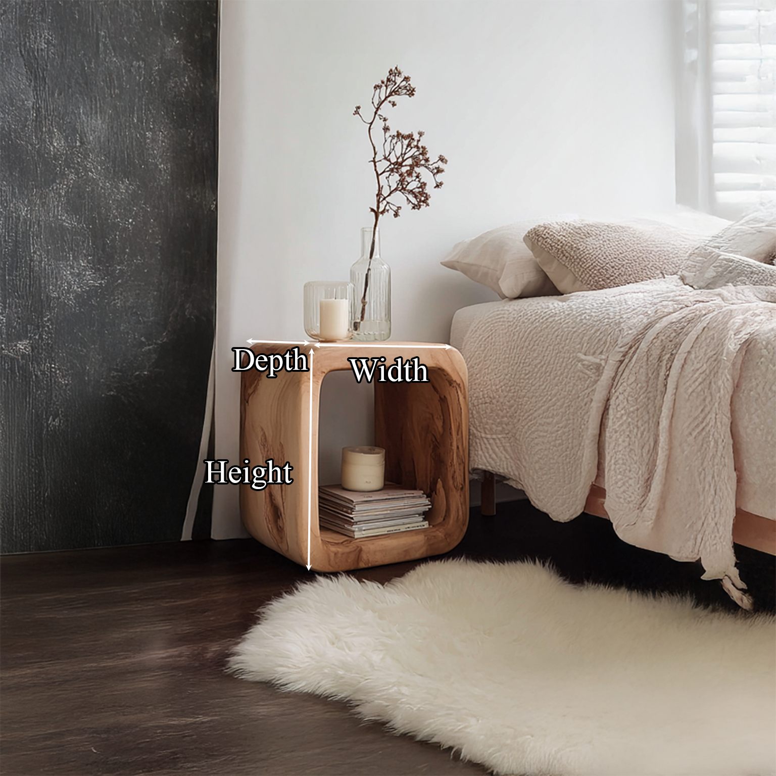 Mid Century Modern Nightstand Bedroom Space SINLSABT038