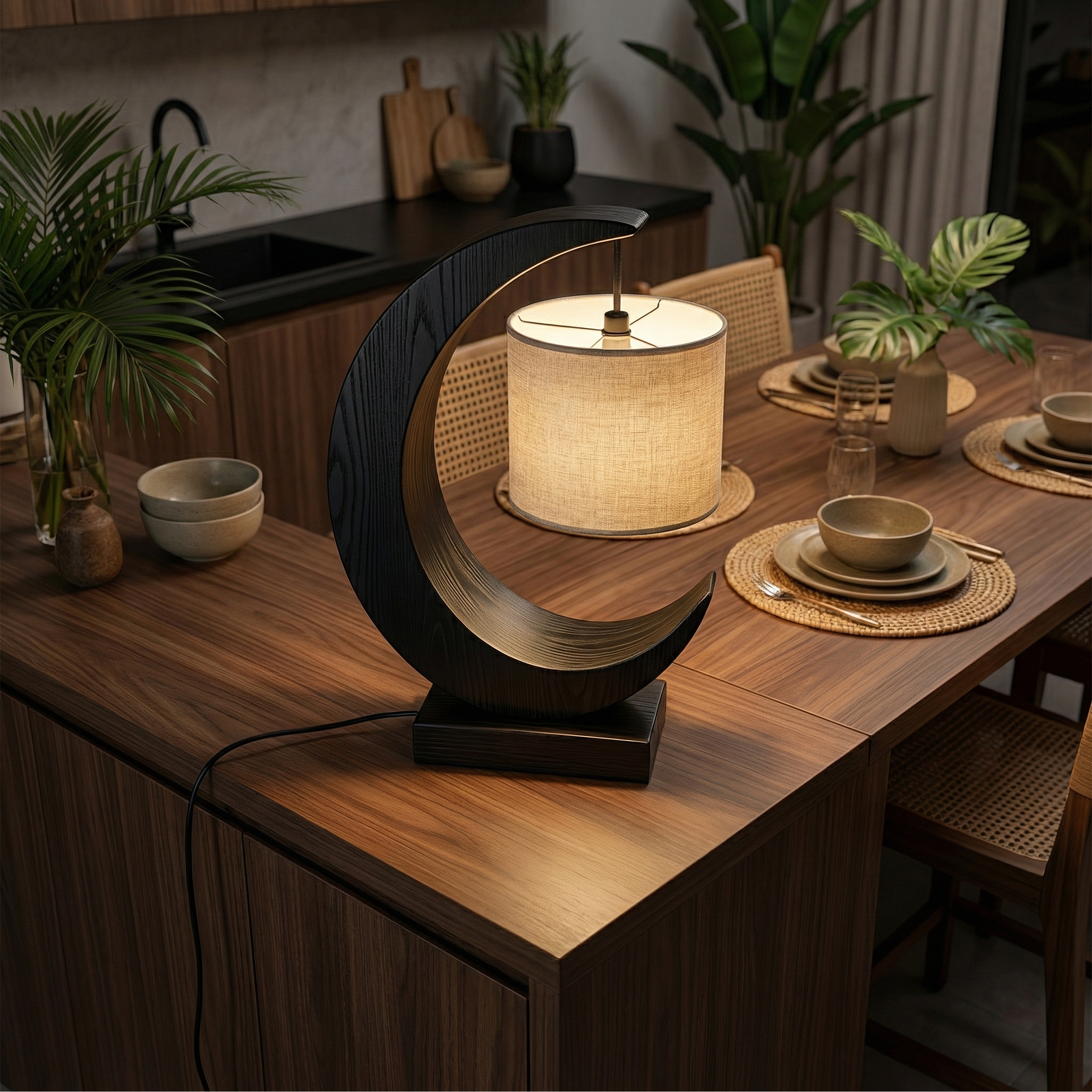 Minimalist Sculptural Table Lamp Bedroom Apartment Reading Nook Corner SILDTTRLAM031