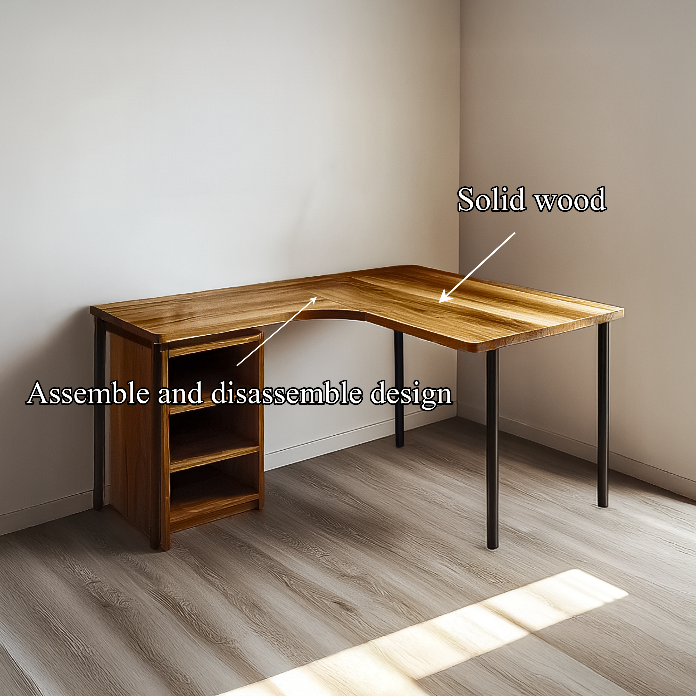 Scandinavian Clean Corner Writing Desk Study Room And Bedroom SINLSADK077