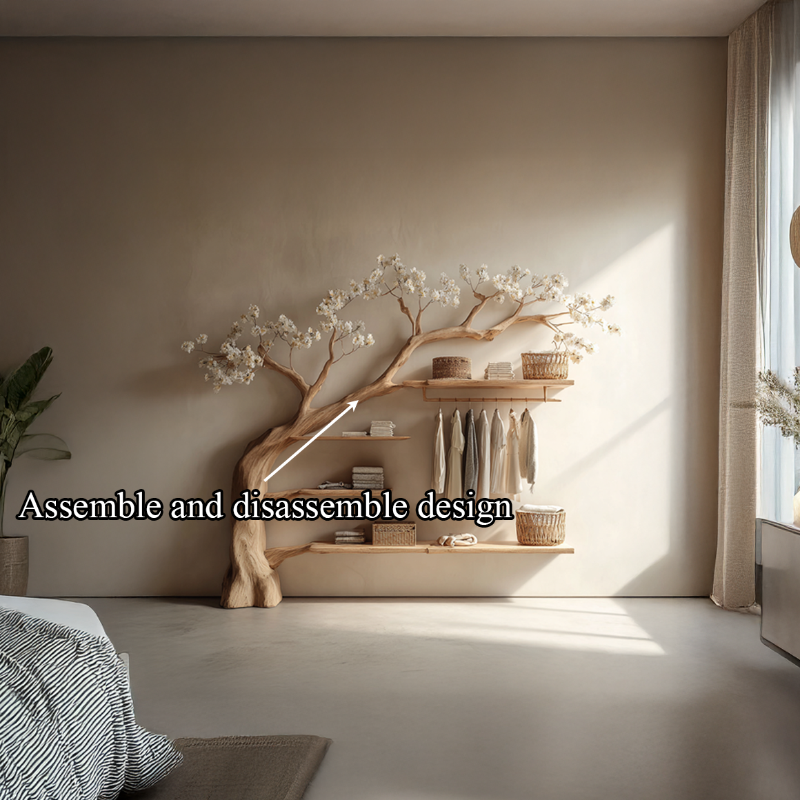 Rustic Tree Wardrobe Bedroom SINLSATB283SHNA