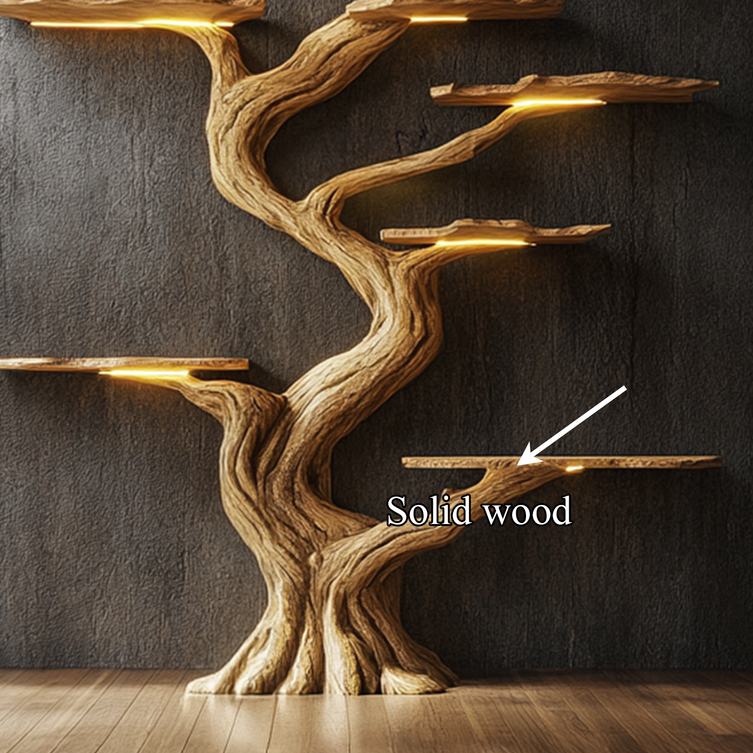 Handmade Tree Bookshelf Wood Rustic Modern Natural Style Decor Gift SINLSATB190