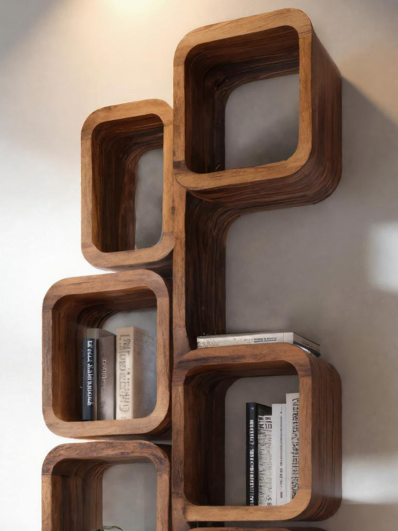 Modern Wall Mounted Bookshelf With Square Design For Living Room SITHHNFL016
