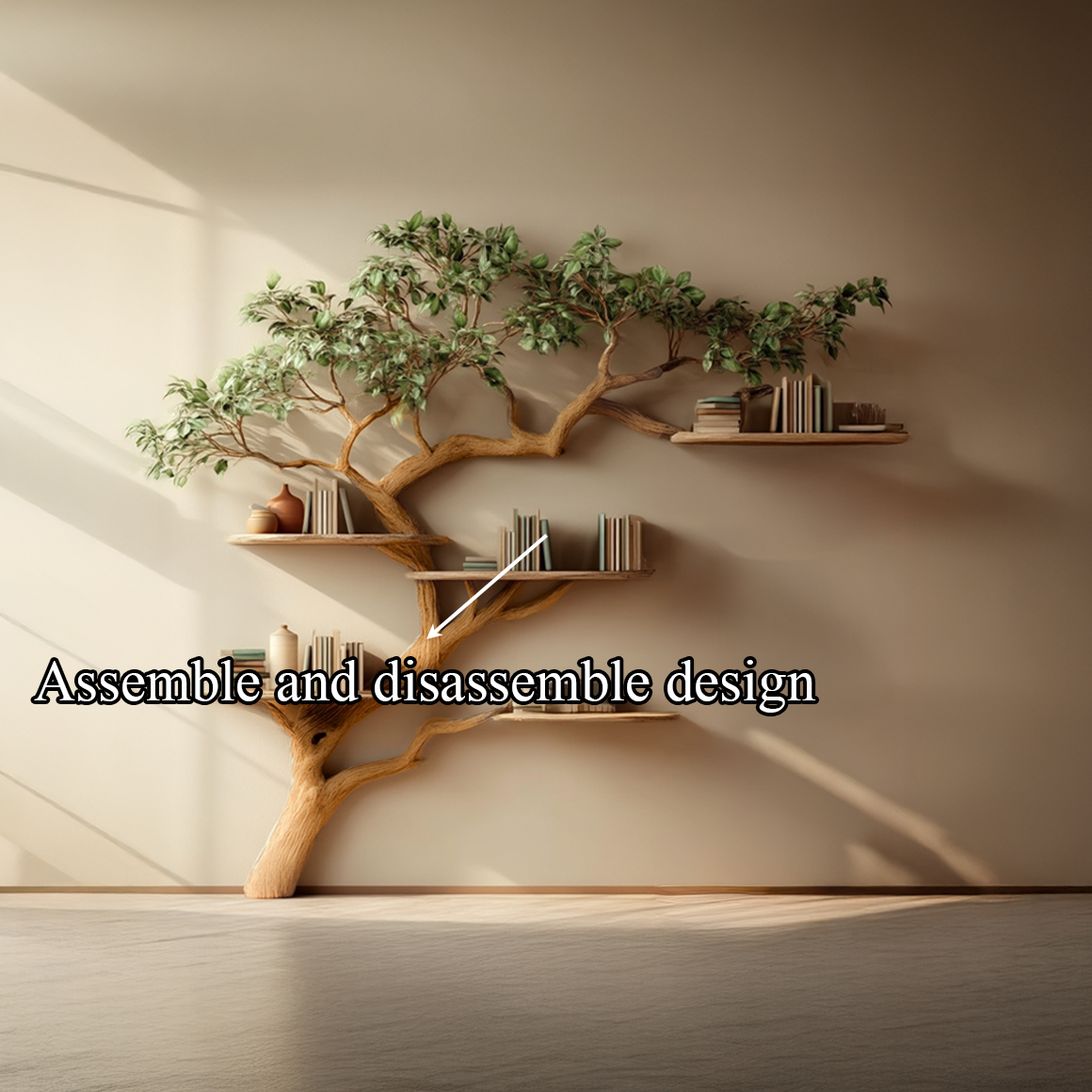 Midcentury Tree Bookshelf Living Bedroom SINLSATB266