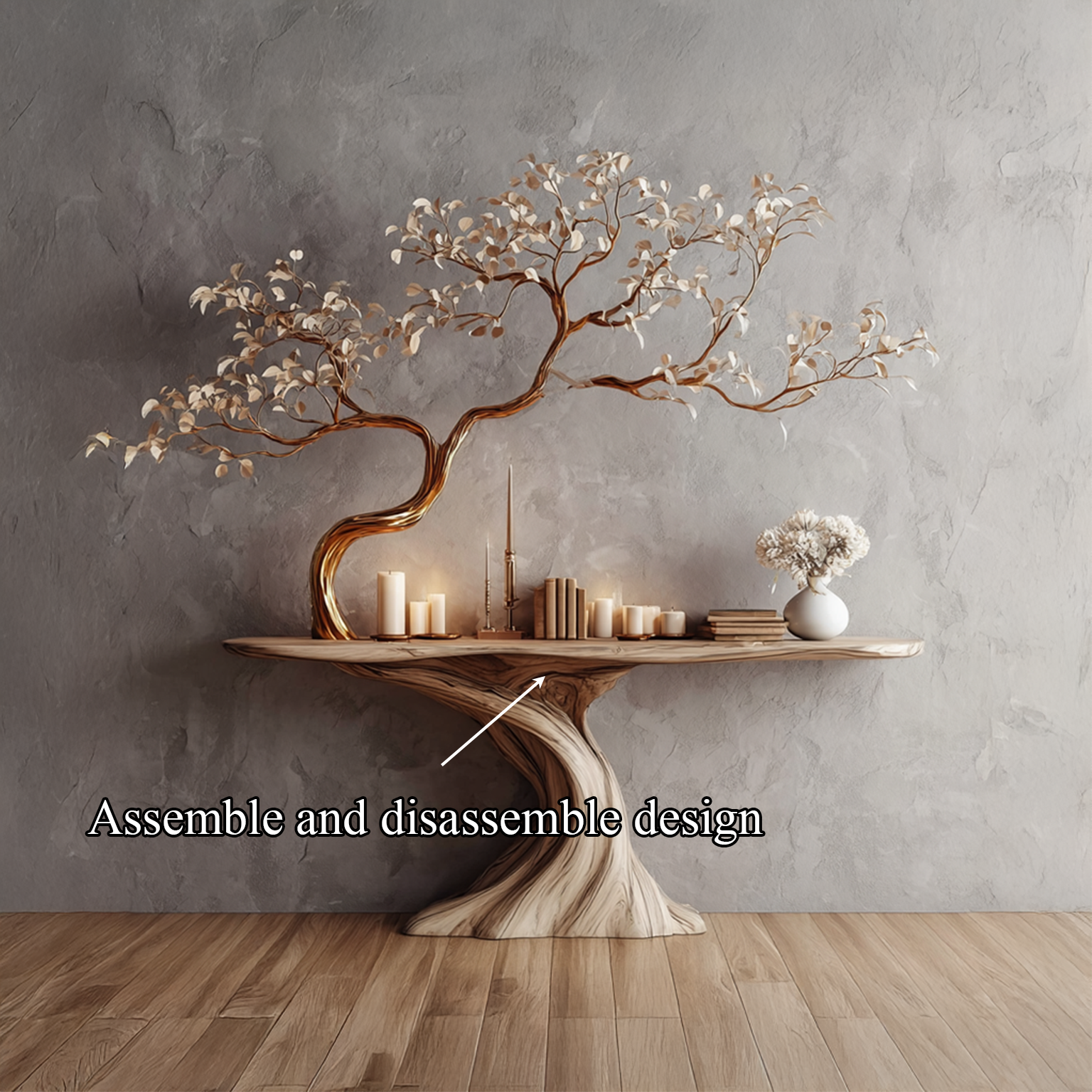Midcentury Tree Console Table Entryway SINLSACS113