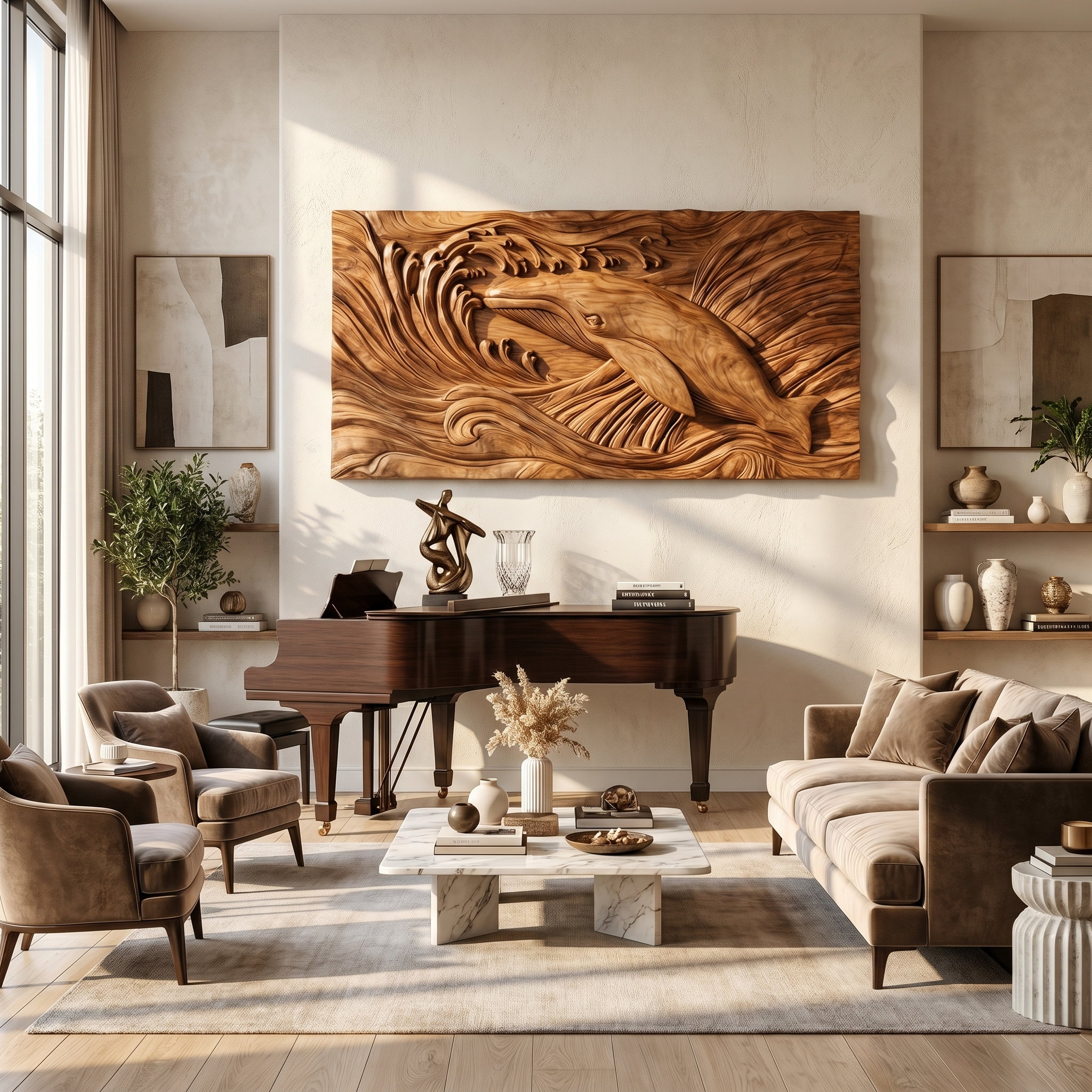 Handcrafted Whale Wood Wall Art For Coastal Boho Interior Design SILDTTRWA078