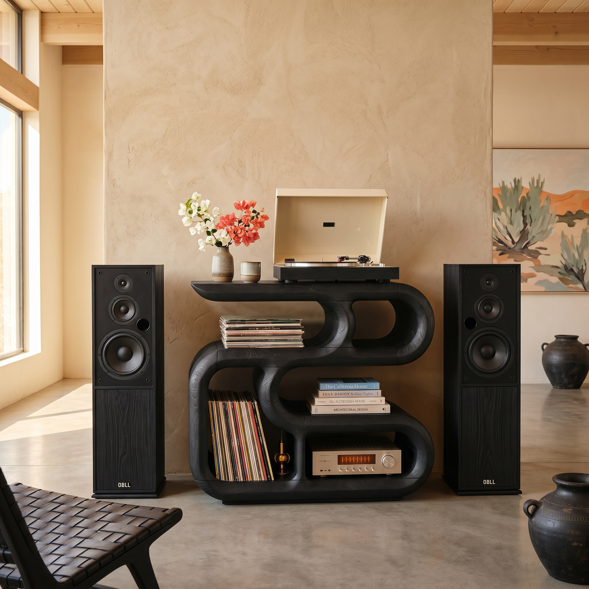 Minimalist Record Player Cabinet For Apartment Living Space SILDTTNRPT032