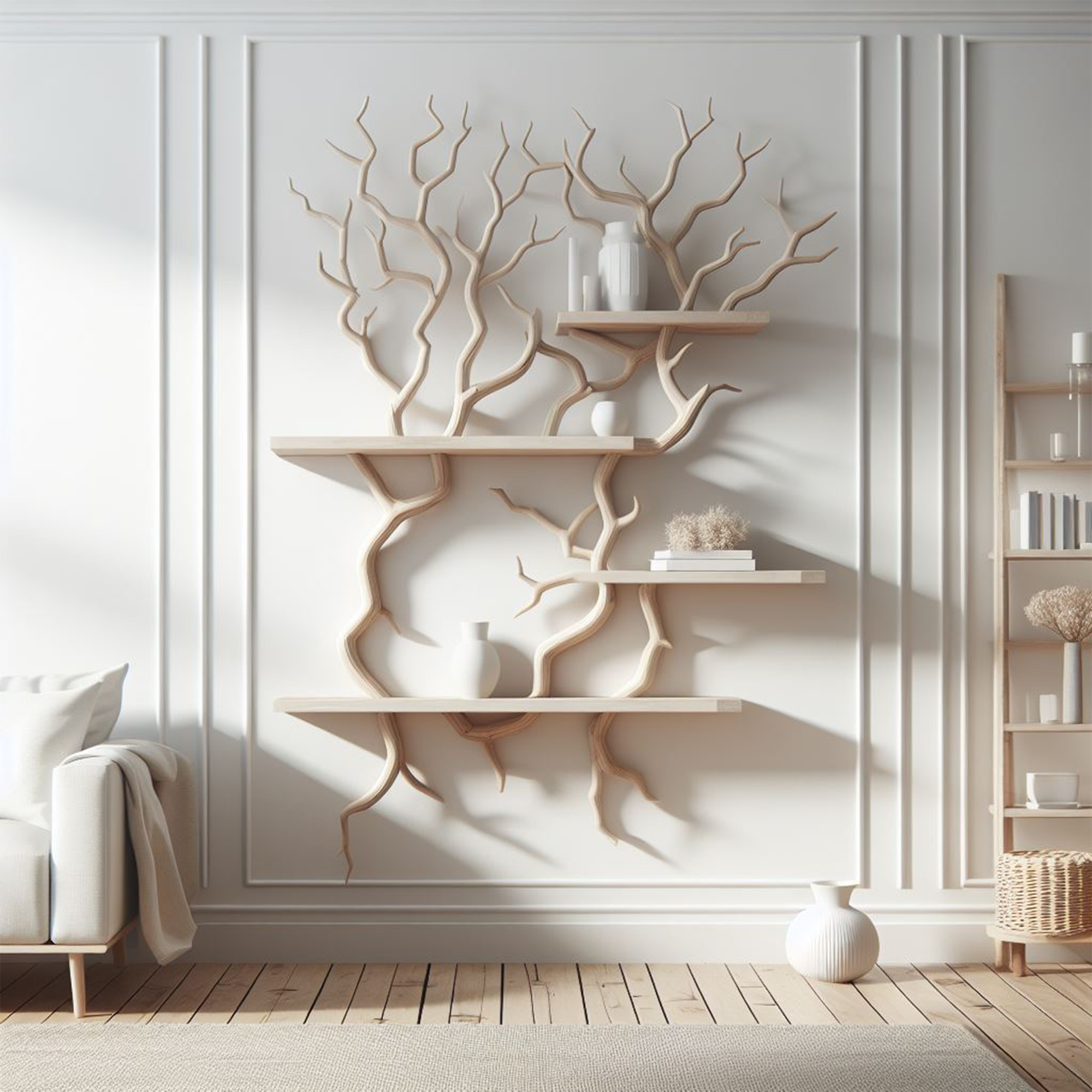 Rustic Tree Branch Wall Mounted Crafted From Wild Mulberry Wood SINLTBS001