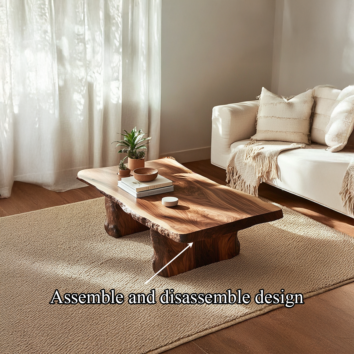 Rustic Handmade Solid Wood Coffee Table Living Room SINLSACF180