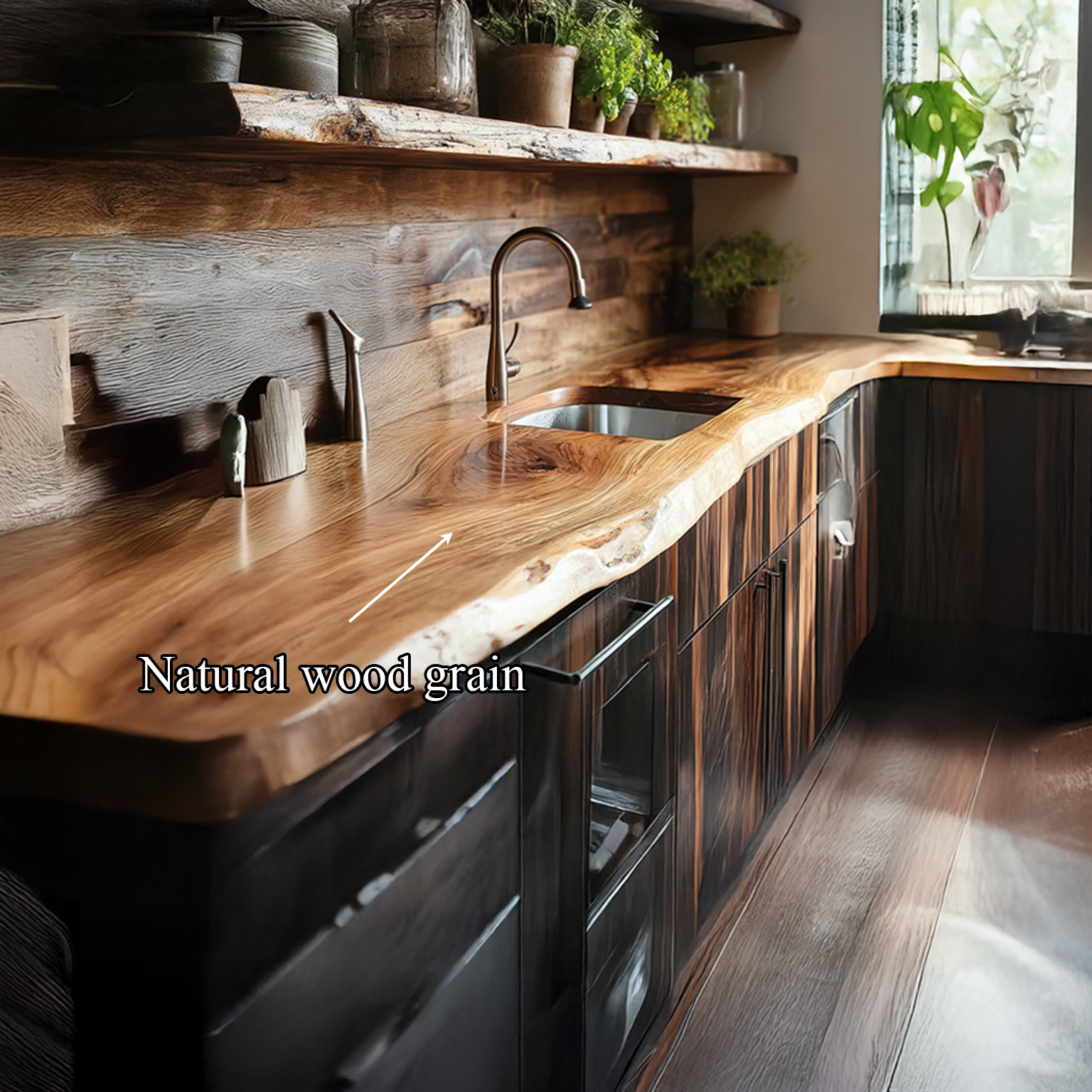 Rustic Organic Kitchen Counter Kitchen Or Pantry Room SINLSAKI009