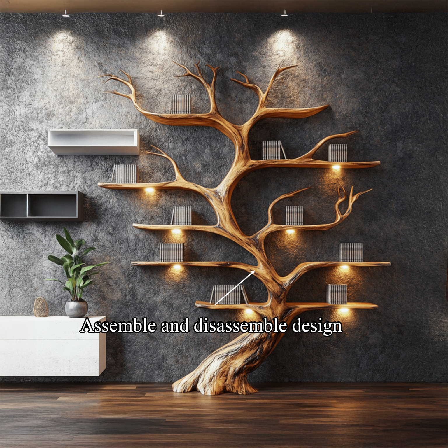 Tree Branch Shelf Driftwood Solid Wood Rustic Art Gift SINLSATB193