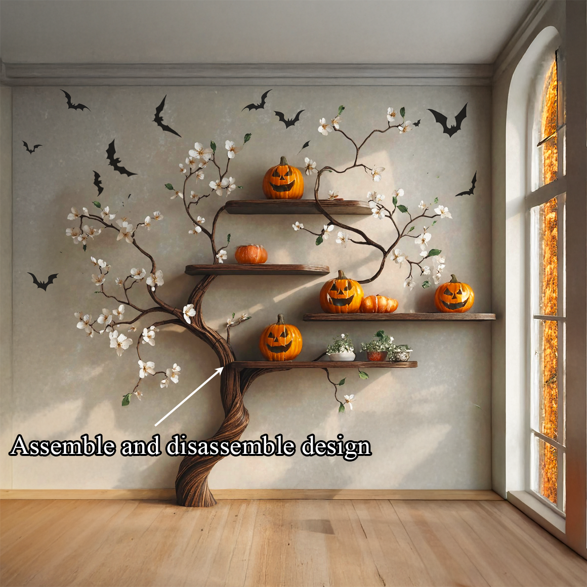 Tree Branch Bookcase Decor Home Halloween SINLSAHW003