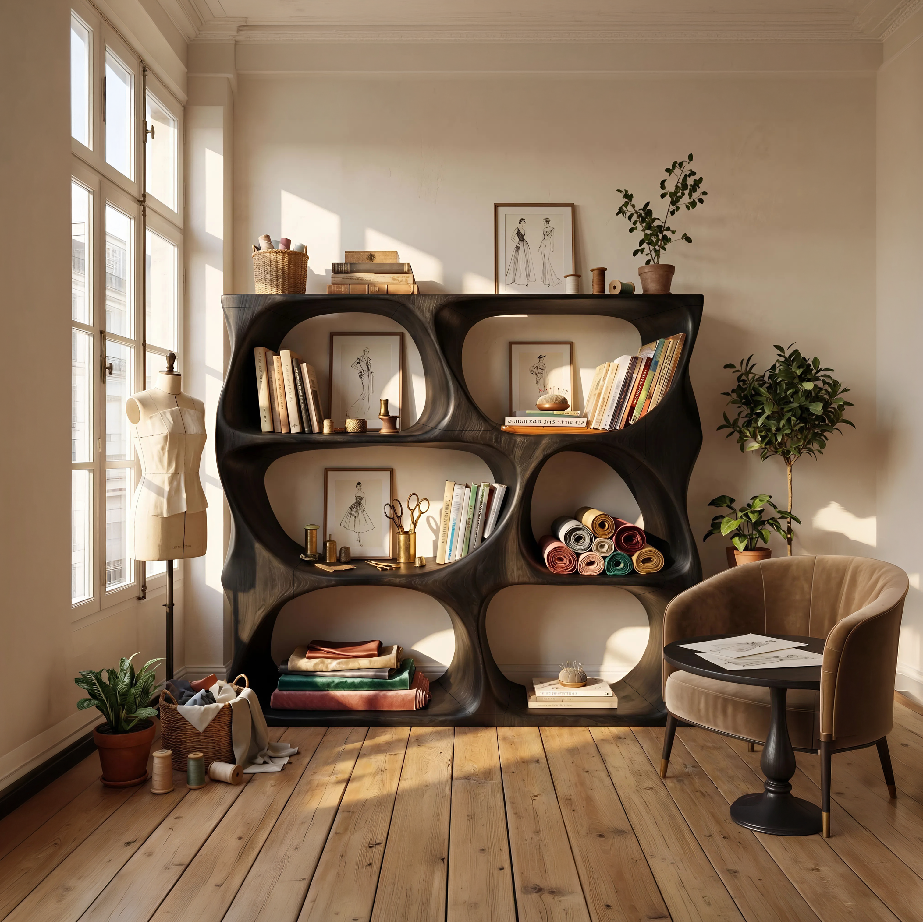 Modern Decorative Bookcase Storage Organizer For Living Room Space SILDTTNBS025