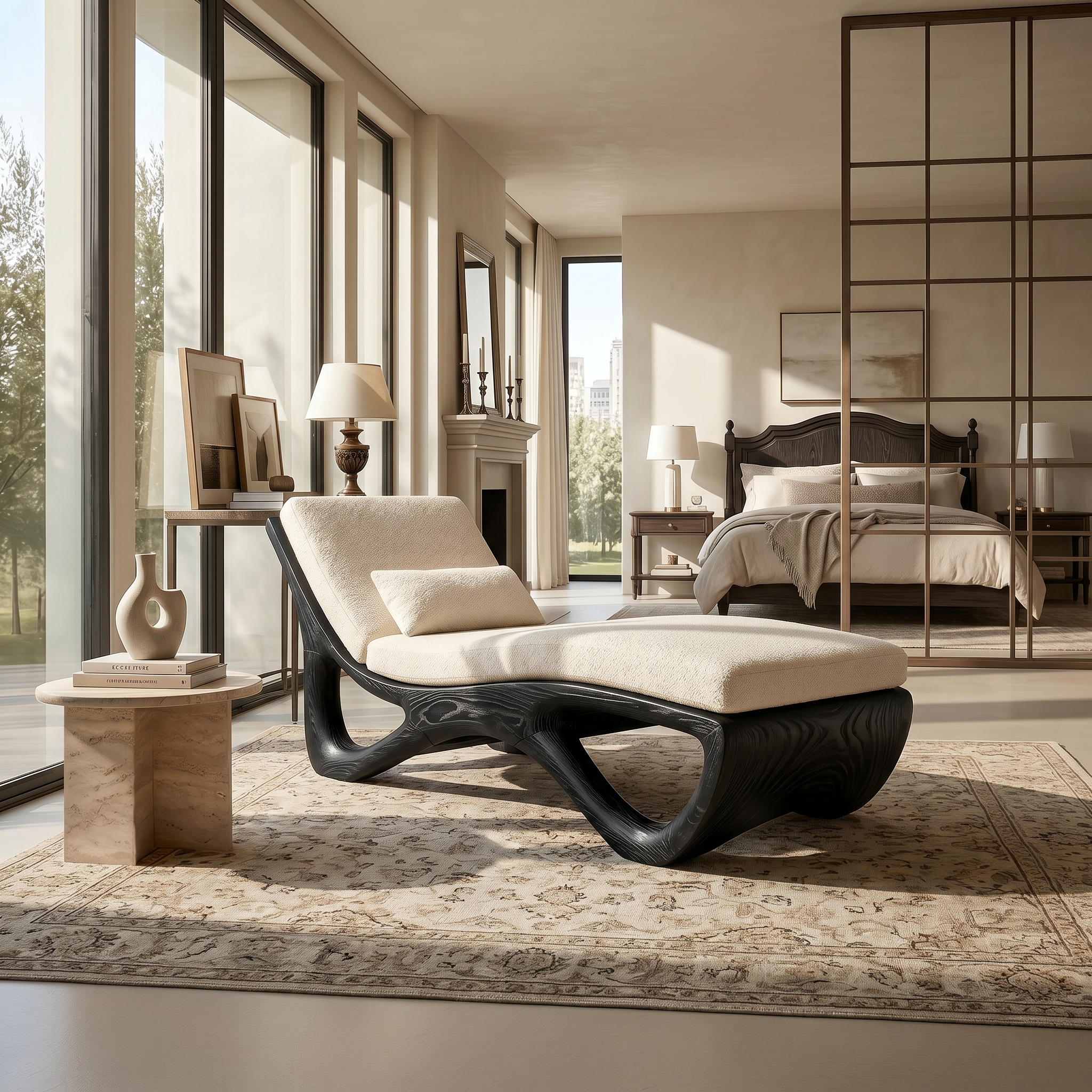 Luxury Organic Modern Chaise Lounge High End Residential Interior SILDTTRDB007