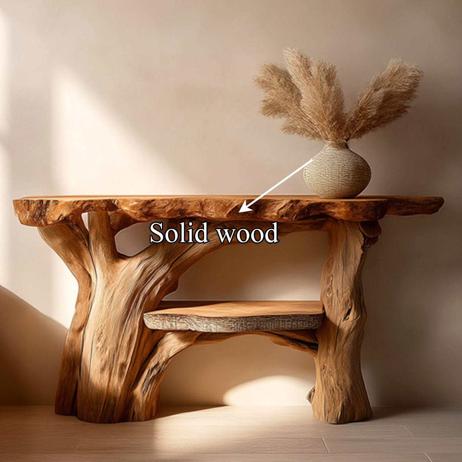 Rustic Sculptural Console Table Living Room SINLSACS238