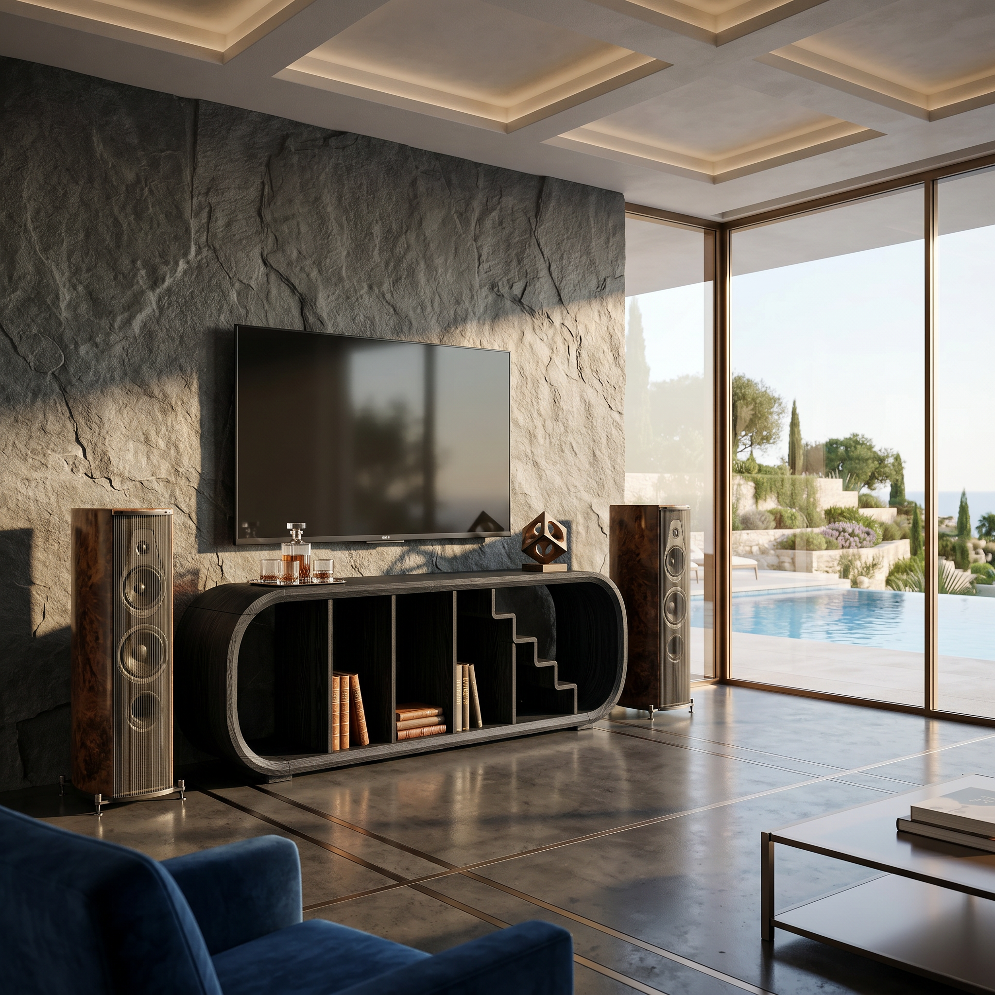 Modern Organic TV Console For Entertainment Lounge Space SILDTTNTVC147