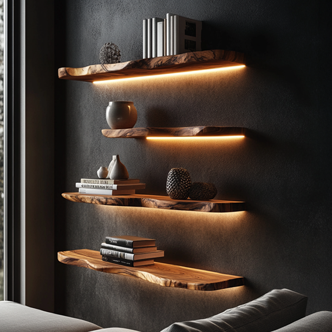 Rustic Floating Wall Shelf Living Room Bedroom Office SINLSAFL191