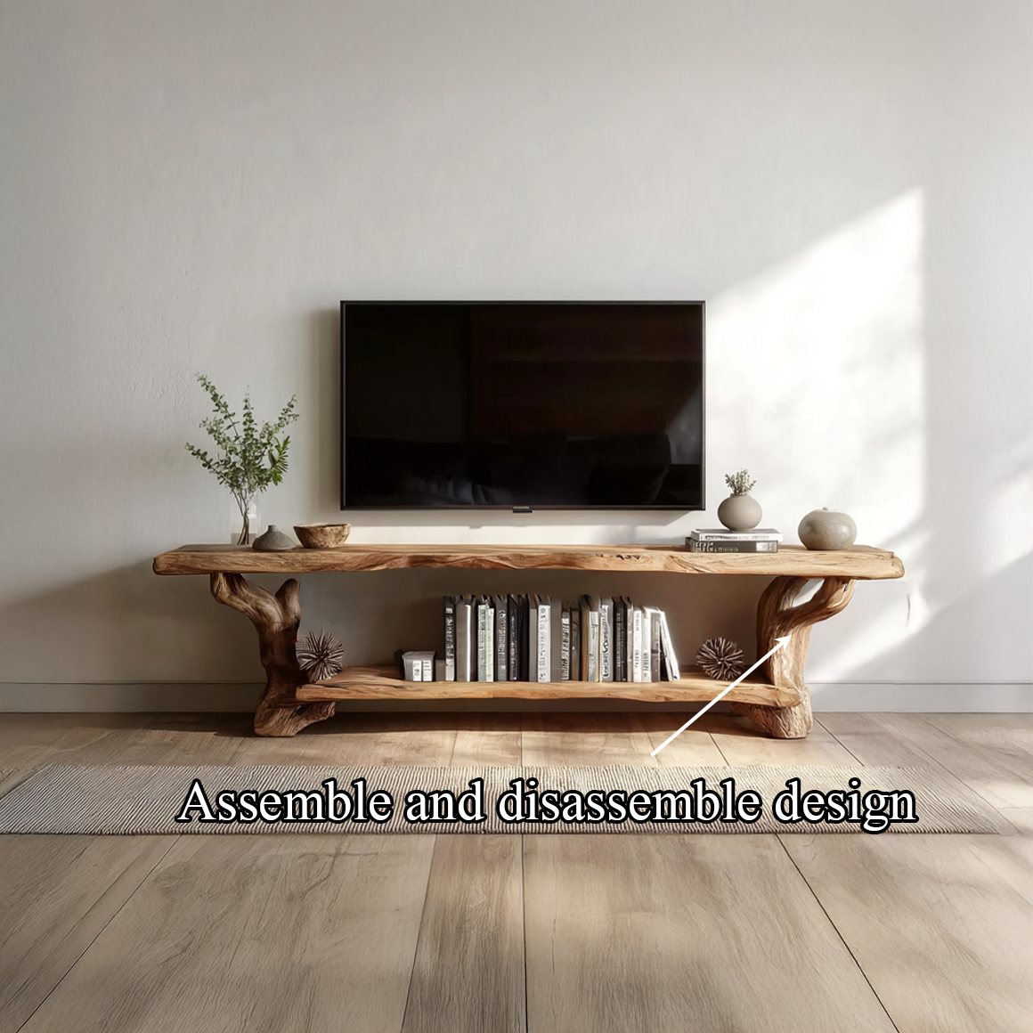 Rustic TV Console Storage Cabinet Living Room SINLSASC215