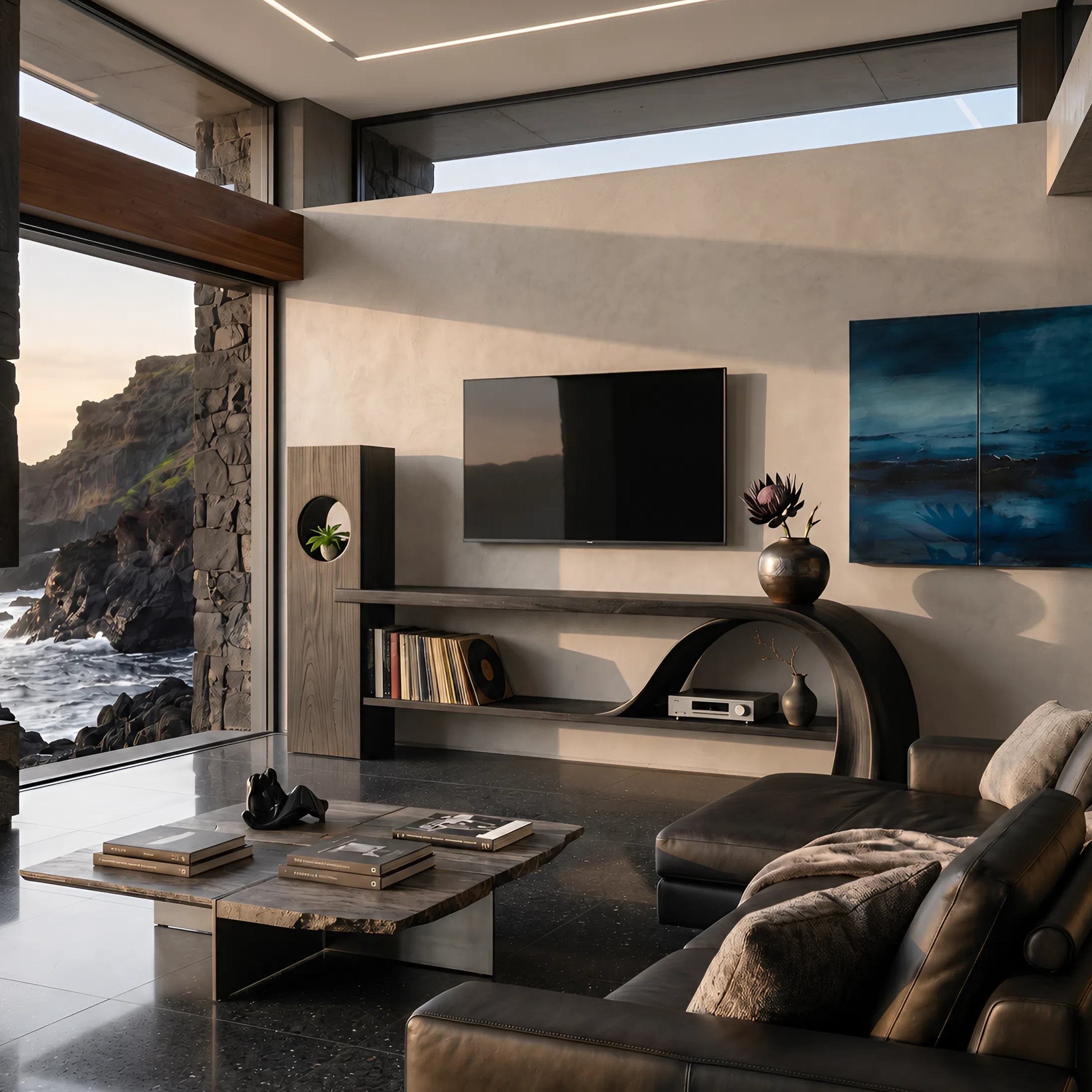 Minimalist Organic TV Stand For Apartment Interior Design SILDTTNTVC155