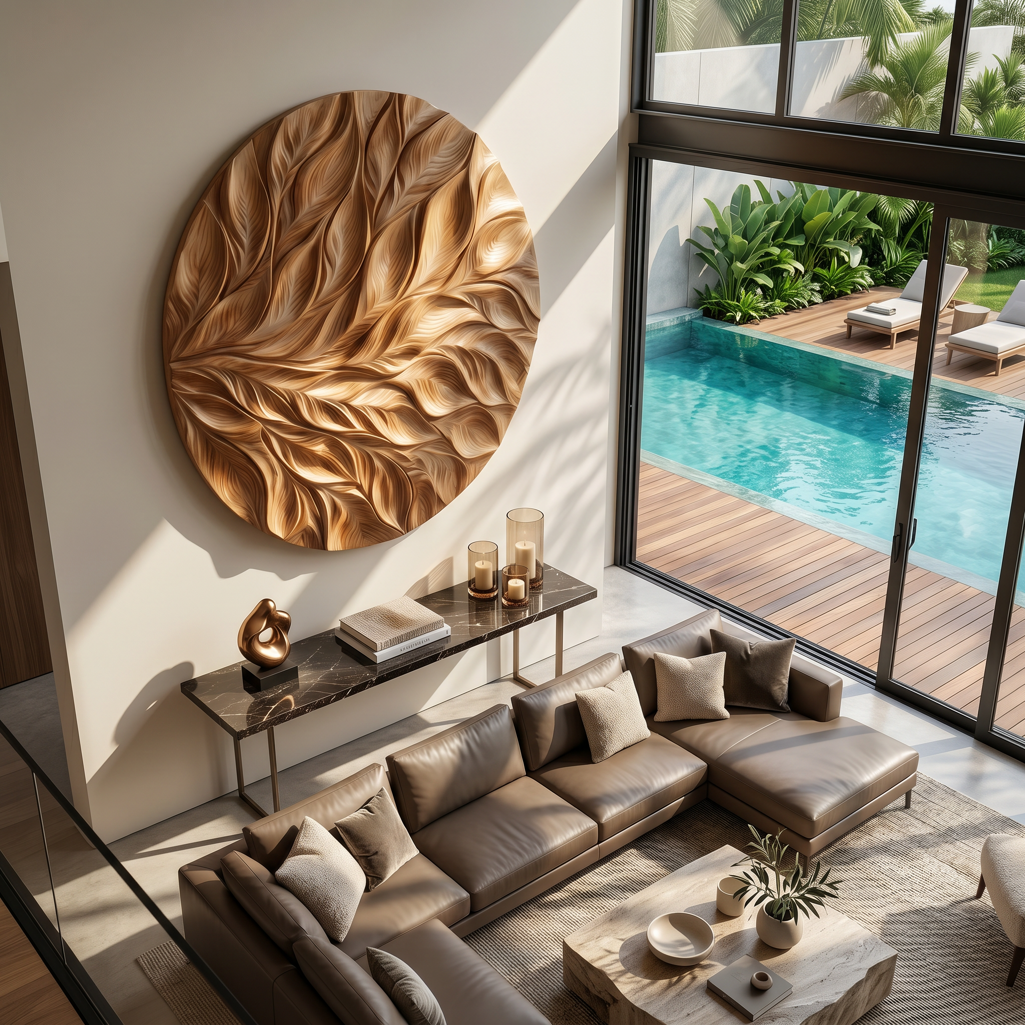 Coastal Wall Art With Flowing Leaf Design For Hallway SILDTTRWA143