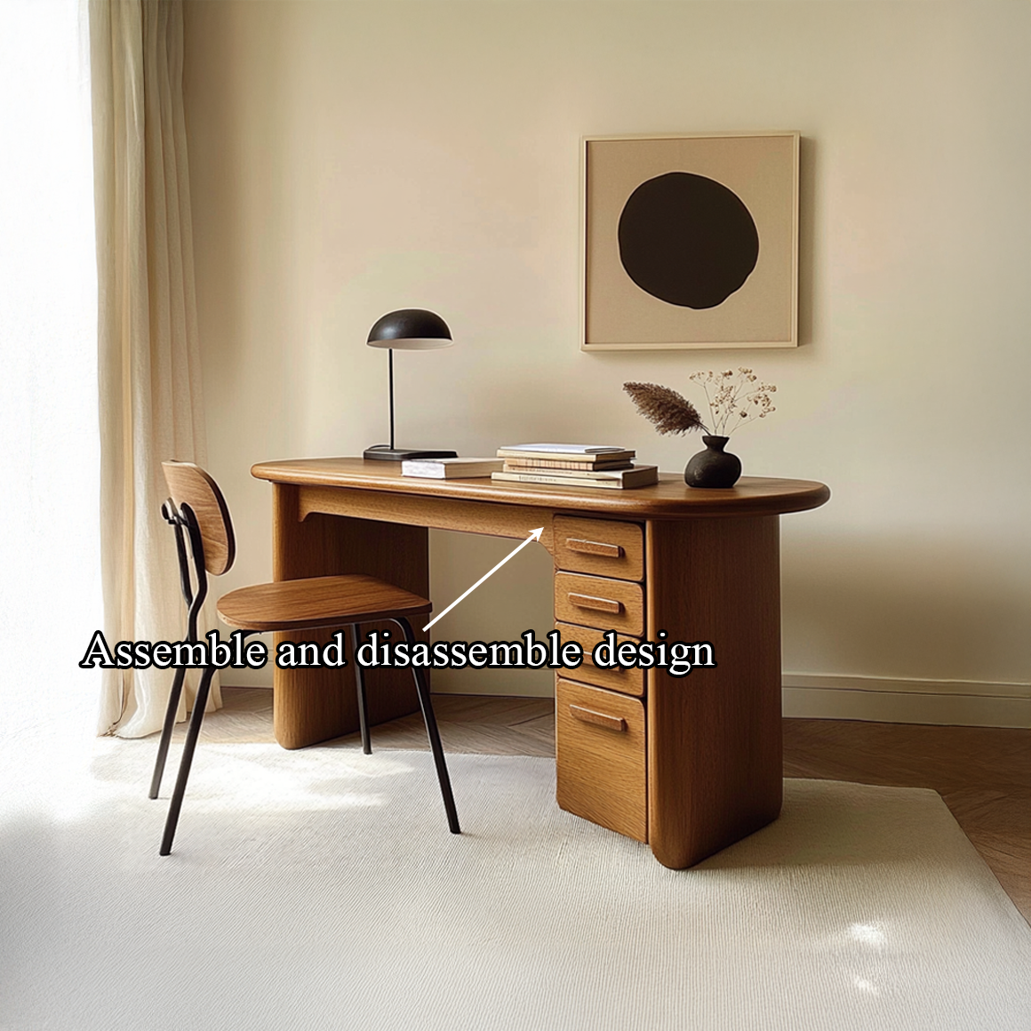Mid Century Soft Modern Writing Desk Study Room And Work Room SINLSADK054