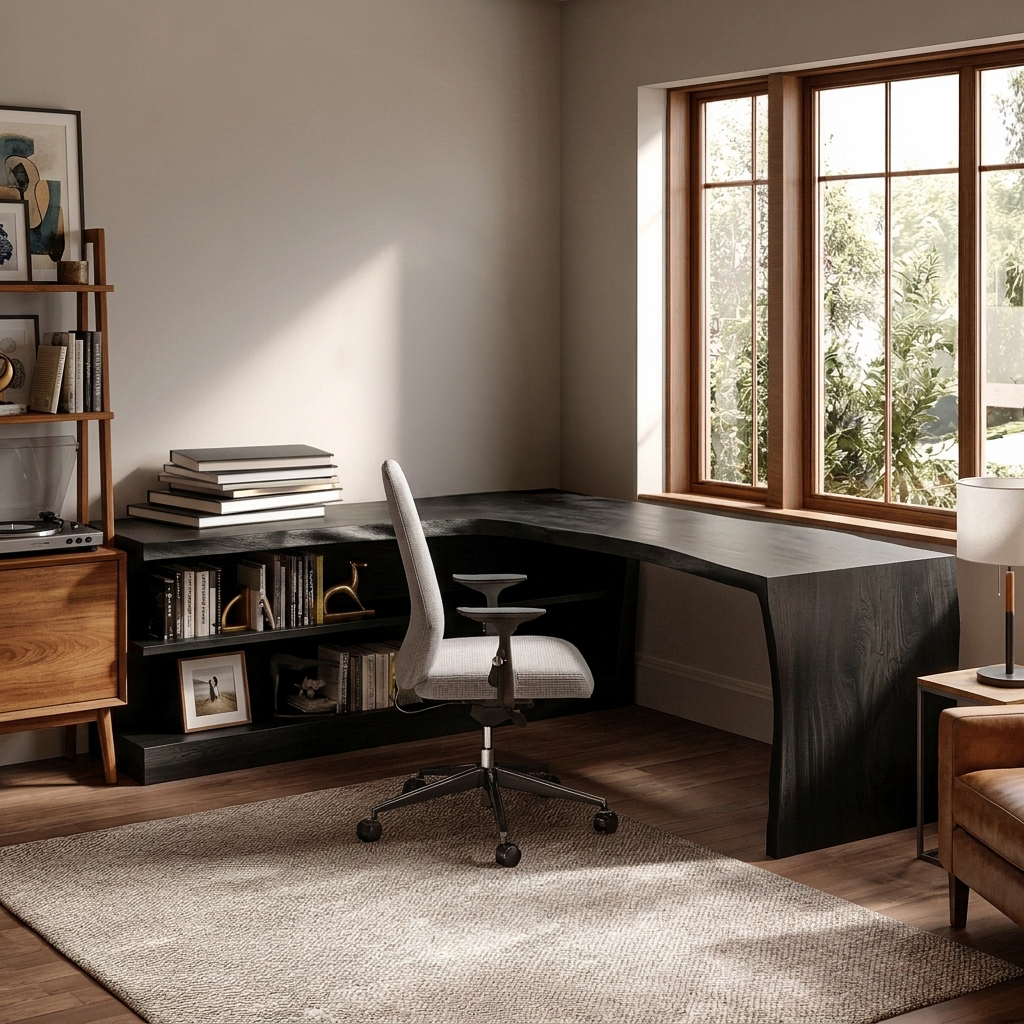 Wooden Desk With Storage Design For Home Workspace RTTHTTDE072