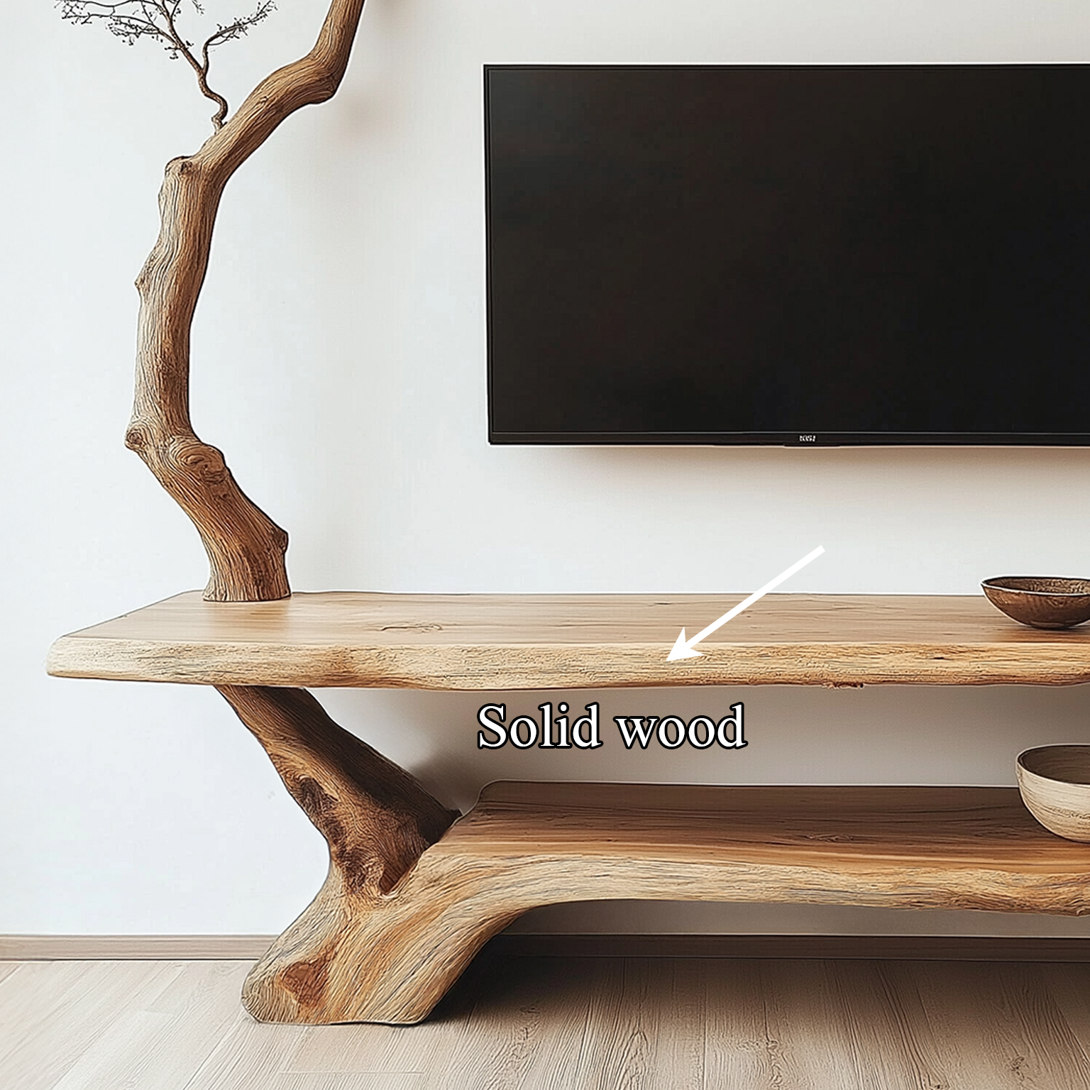 Rustic Live Edge TV Stand Living Room SINLSATB185