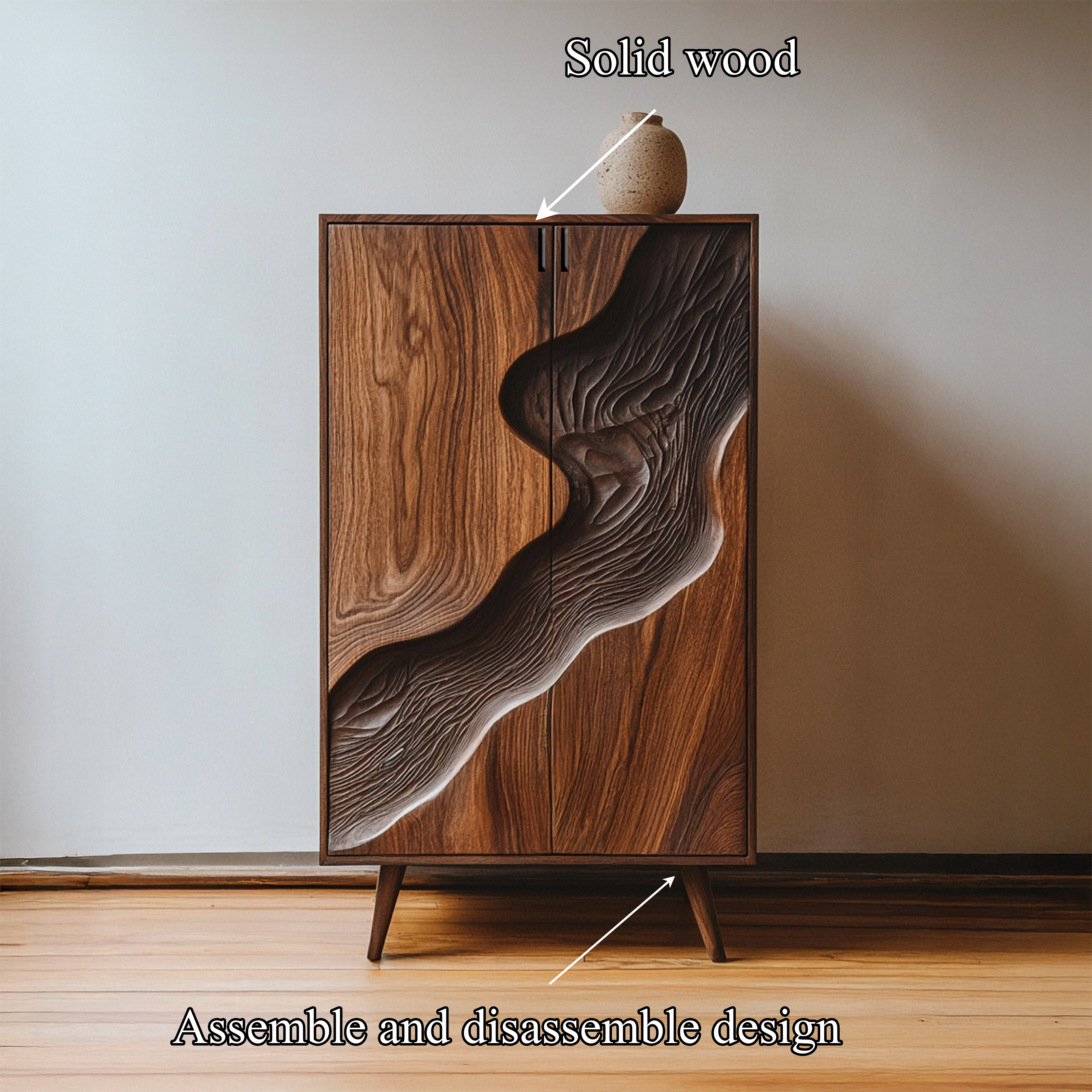 Organic Modern Accent Storage Cabinet For Living Room And Hallway SINLSASC355