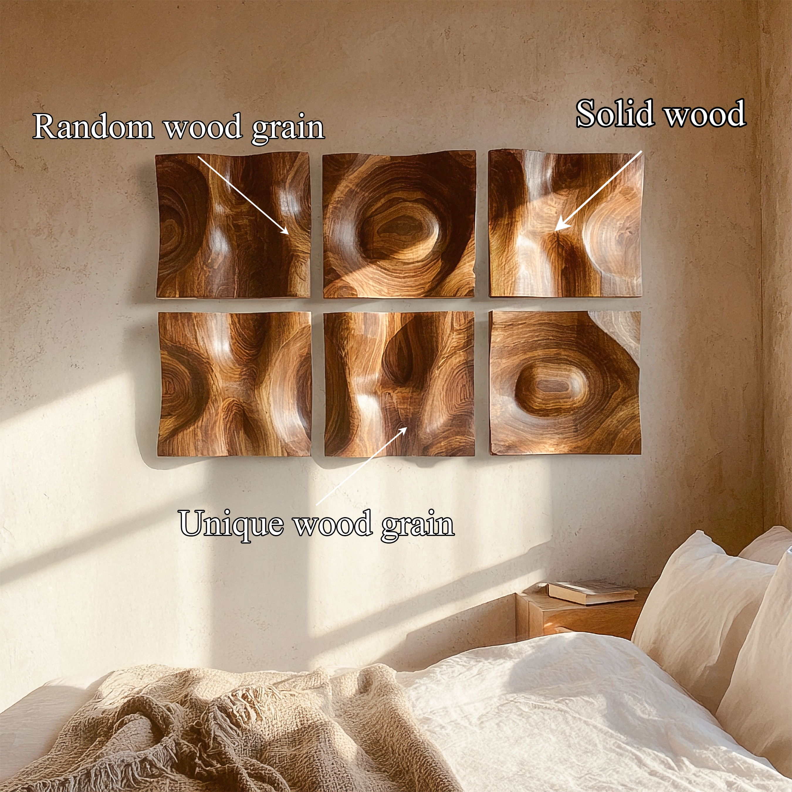 Organic Wall Art Panels For Living Room And Interior Decor SINLSAWD014