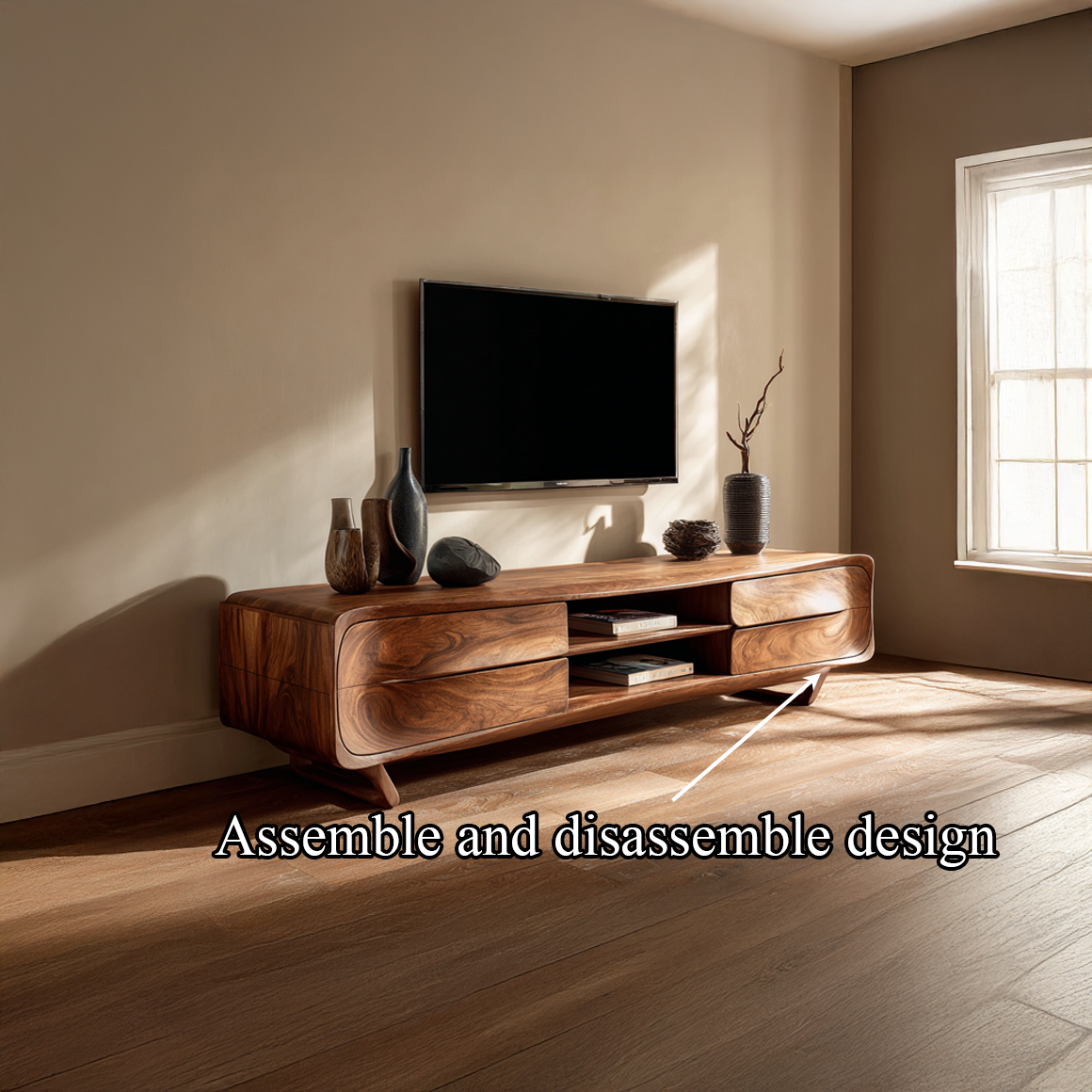 Mid Century Modern TV Cabinet Artistic Design Living Room SINLSASC233