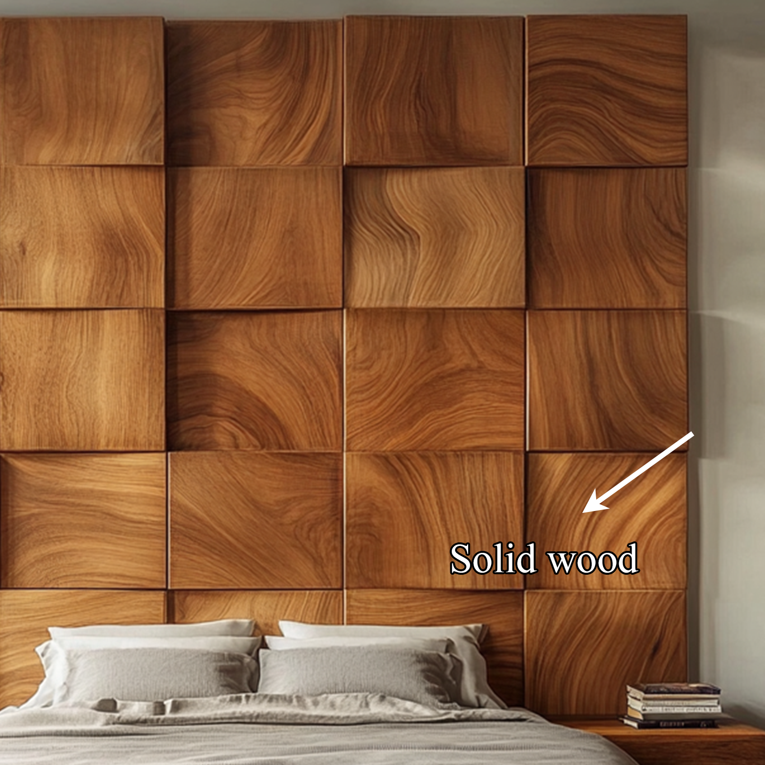 Wood Headboard Panels Solid Wood Wall Decor Bed Room SINLSADH003