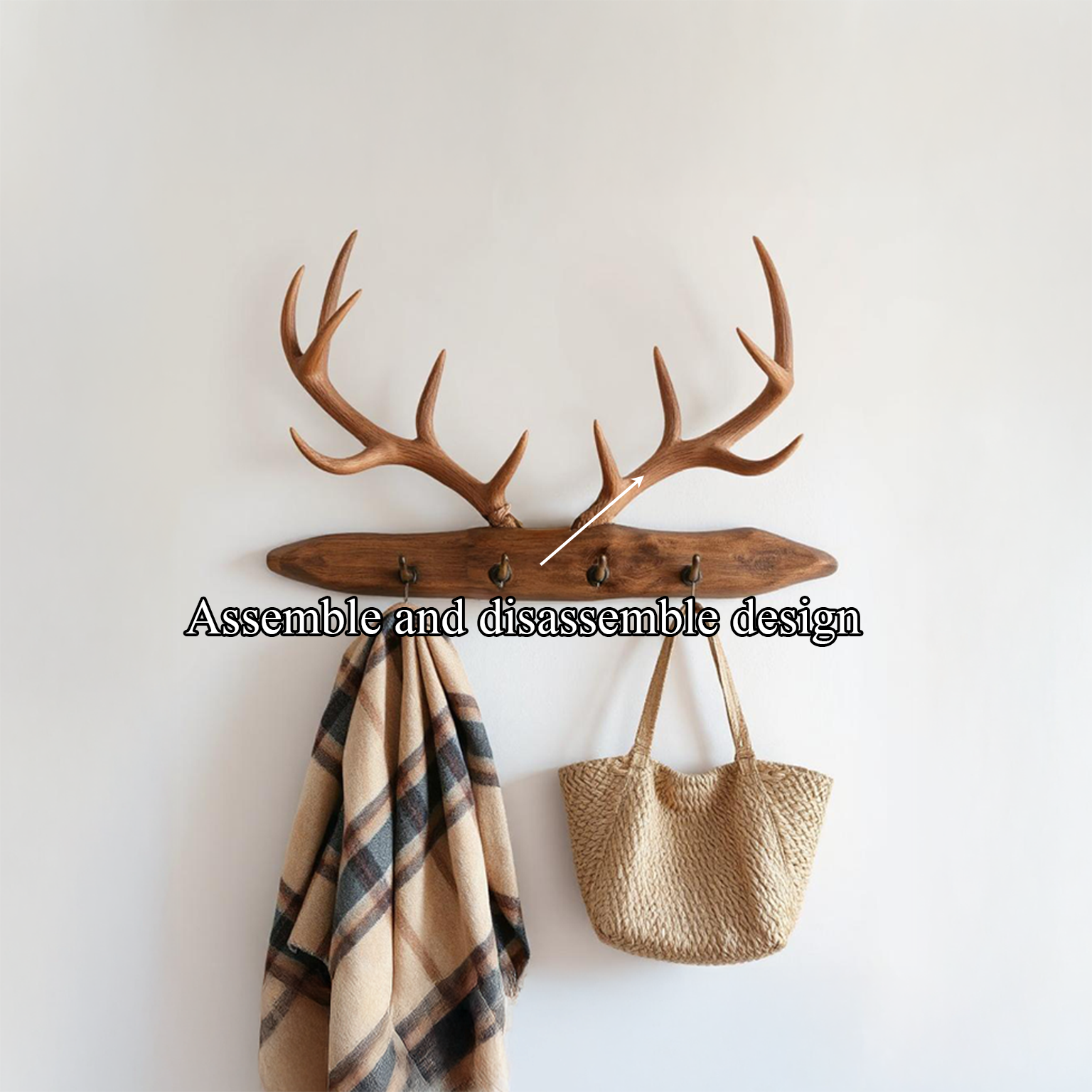 Rustic Antler Coat Rack Entryway Hallway SINLSATCR018