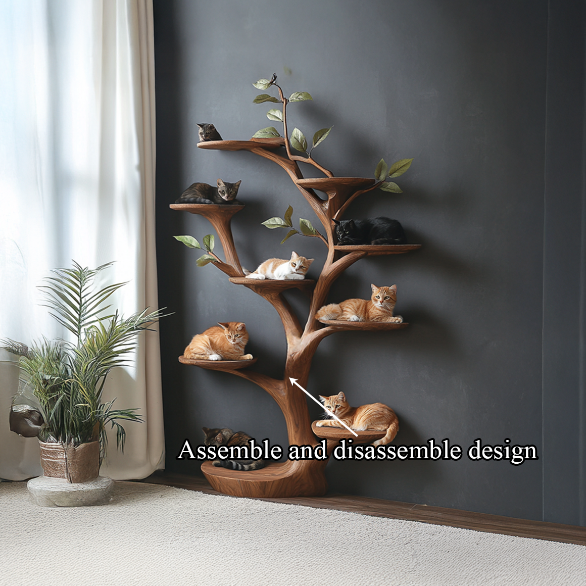 Rustic Tree Cat Perch Artistic Pet Furniture SINLSATT072