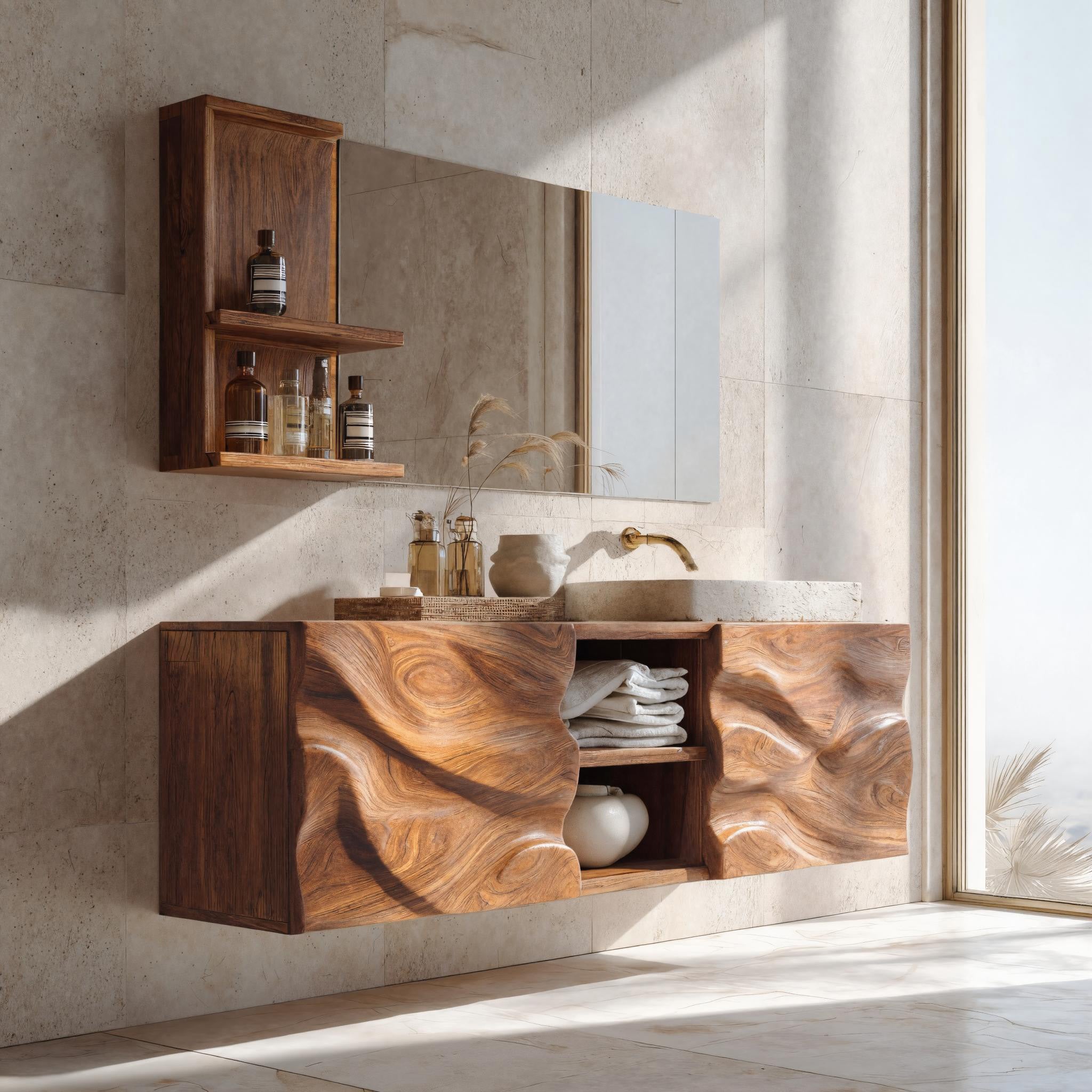 Handcrafted Wall Bathroom Vanity For Modern Bathroom RTTHHNBRV001
