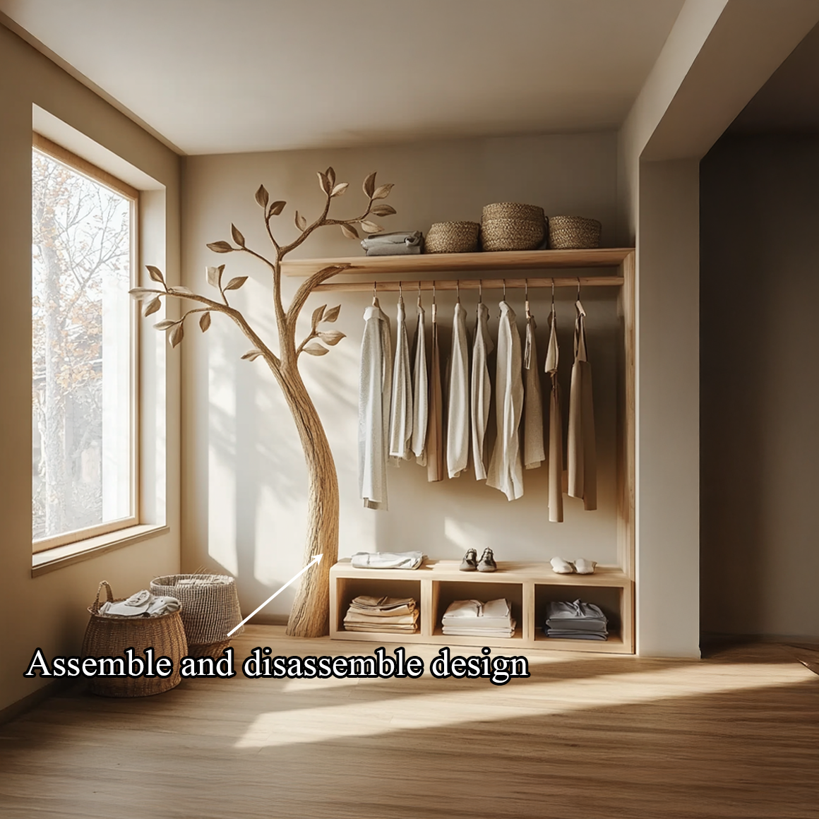 Rustic Tree Coat and Clothing Rack Living Room SINLSATCR036