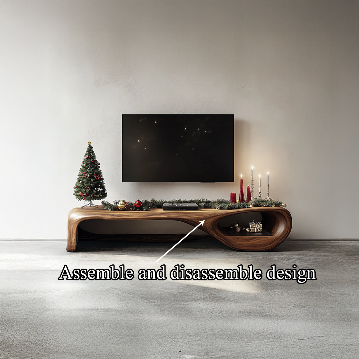 Rustic TV Stand Console Living Room Christmas Decor SINLSASC217