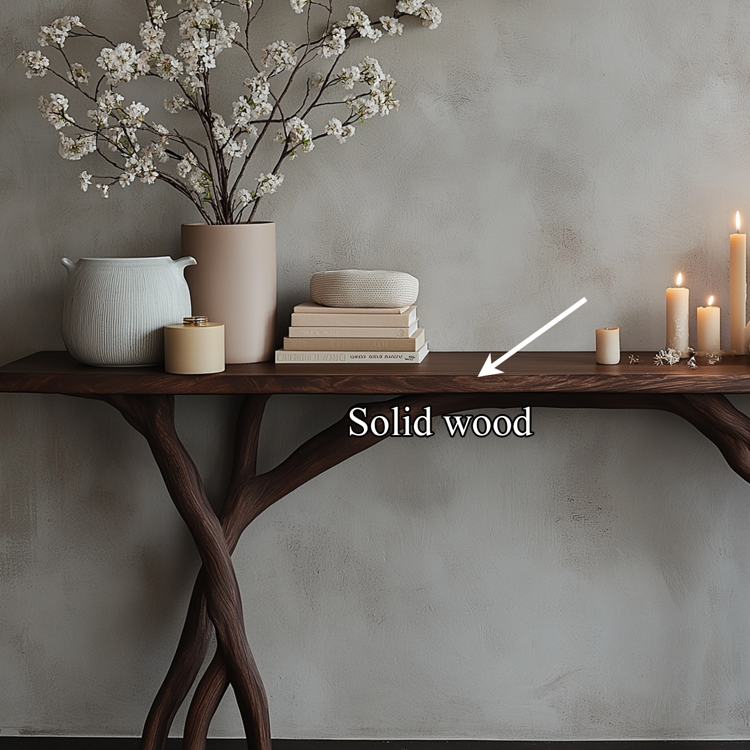 Driftwood Console Table Live Edge Rustic Wood Gift SINLSACS085