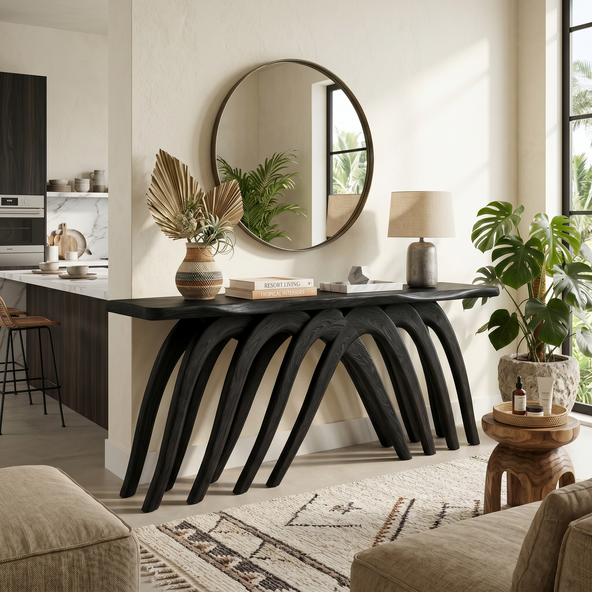 Modern Flowing Console Table Luxury Living Room SILDTTRCS083