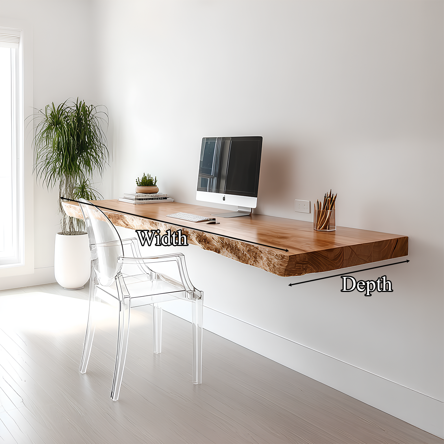 Rustic Floating Desk Home Office SINLSAFL082