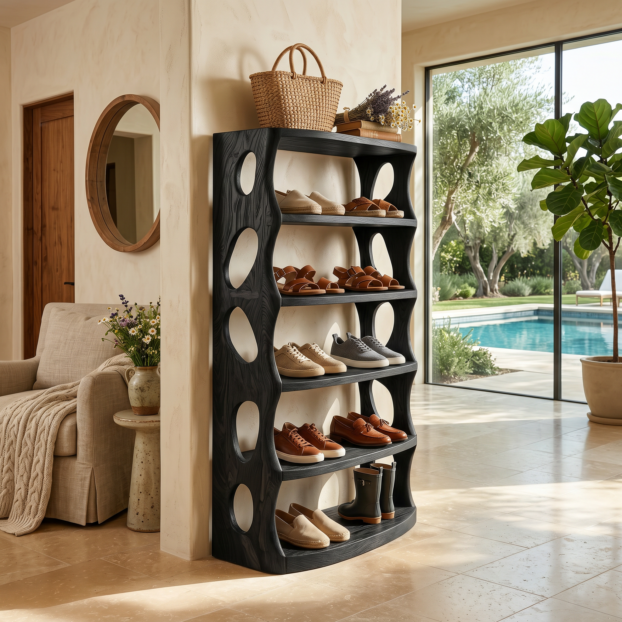 Minimalist Vertical Shoe Rack For Entryway Storage Corner Display SILDTTRSHB019