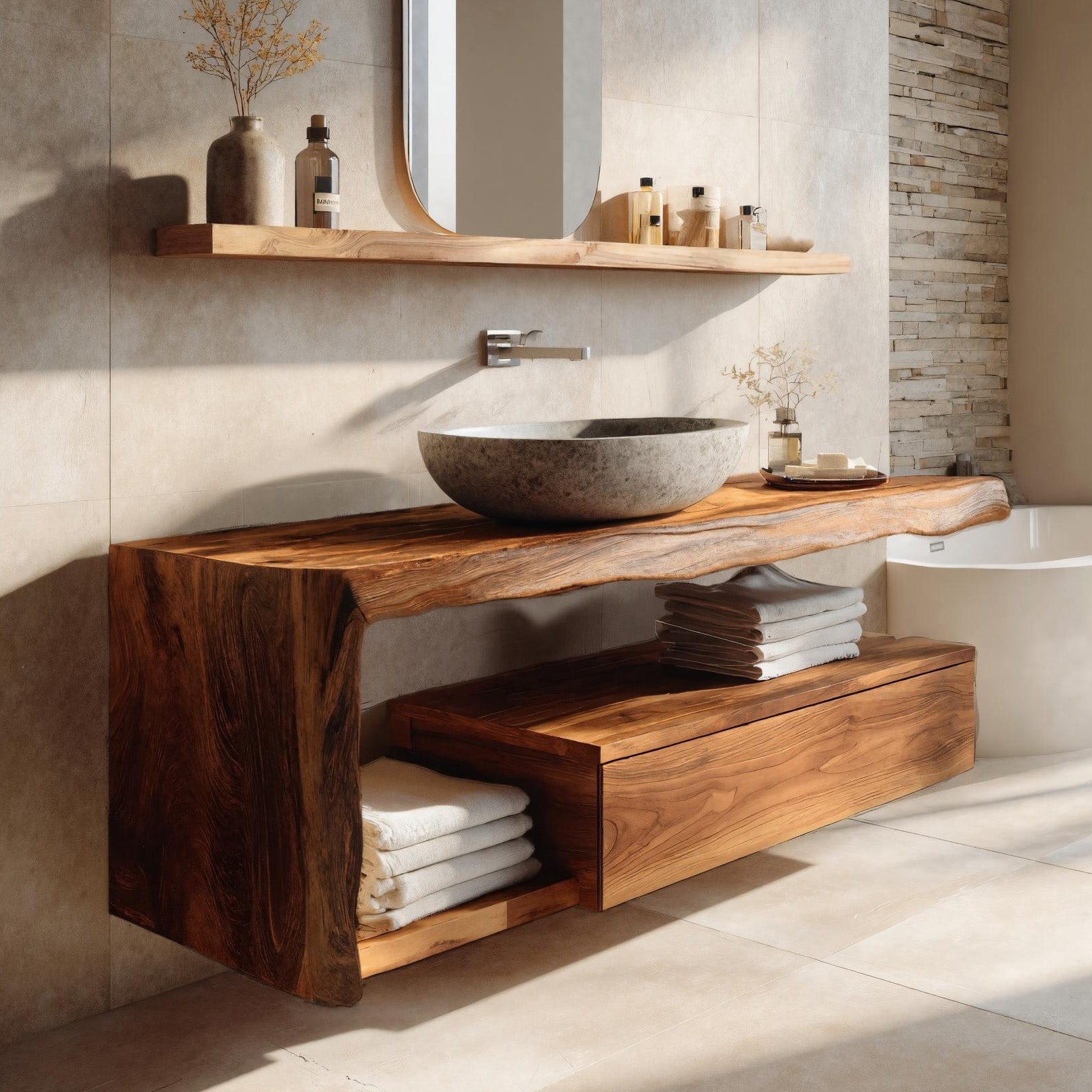 Modern Floating Bathroom Vanity For Spa RTTHHNBRV007