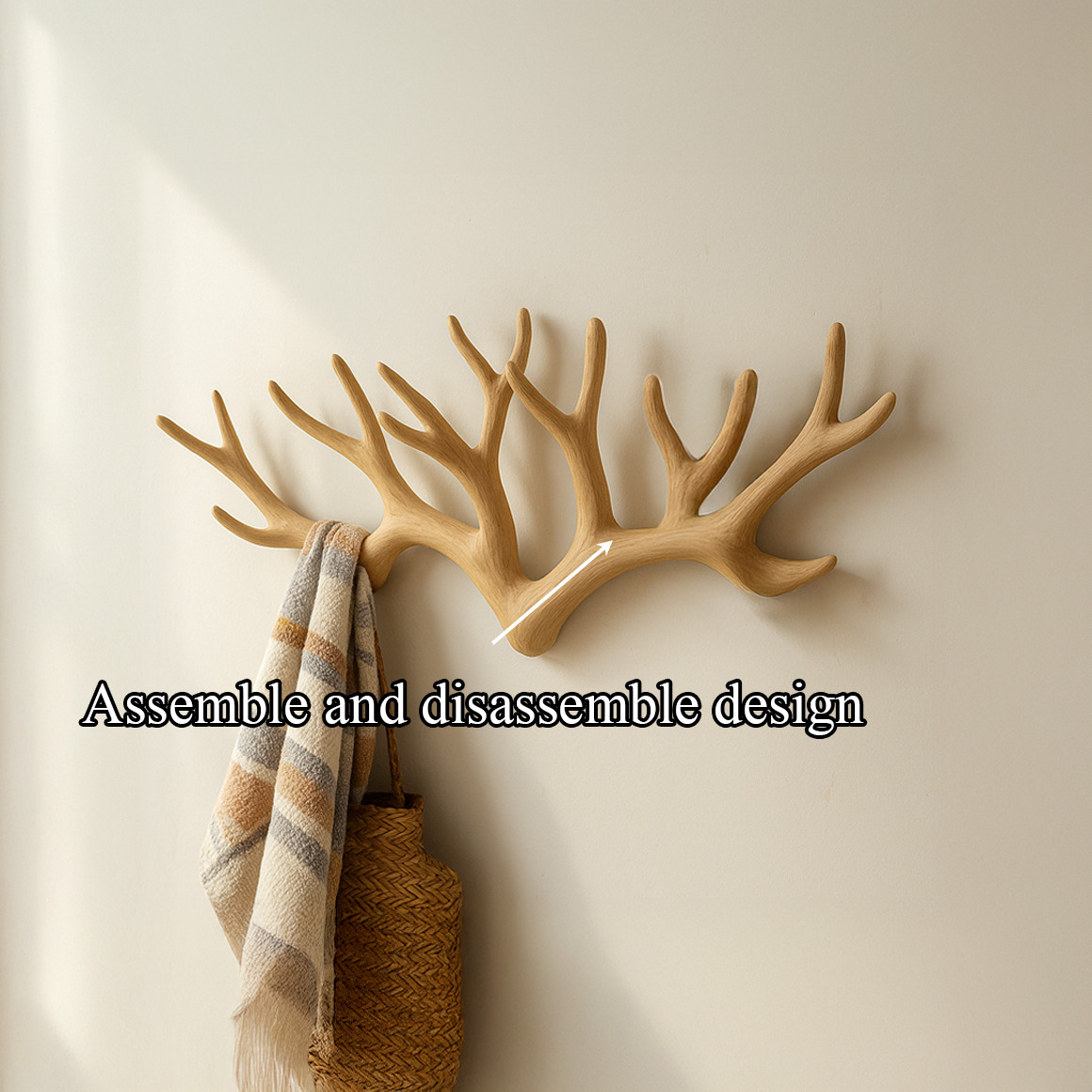 Rustic Antler Wall Rack Entryway Storage SINLSATCR022