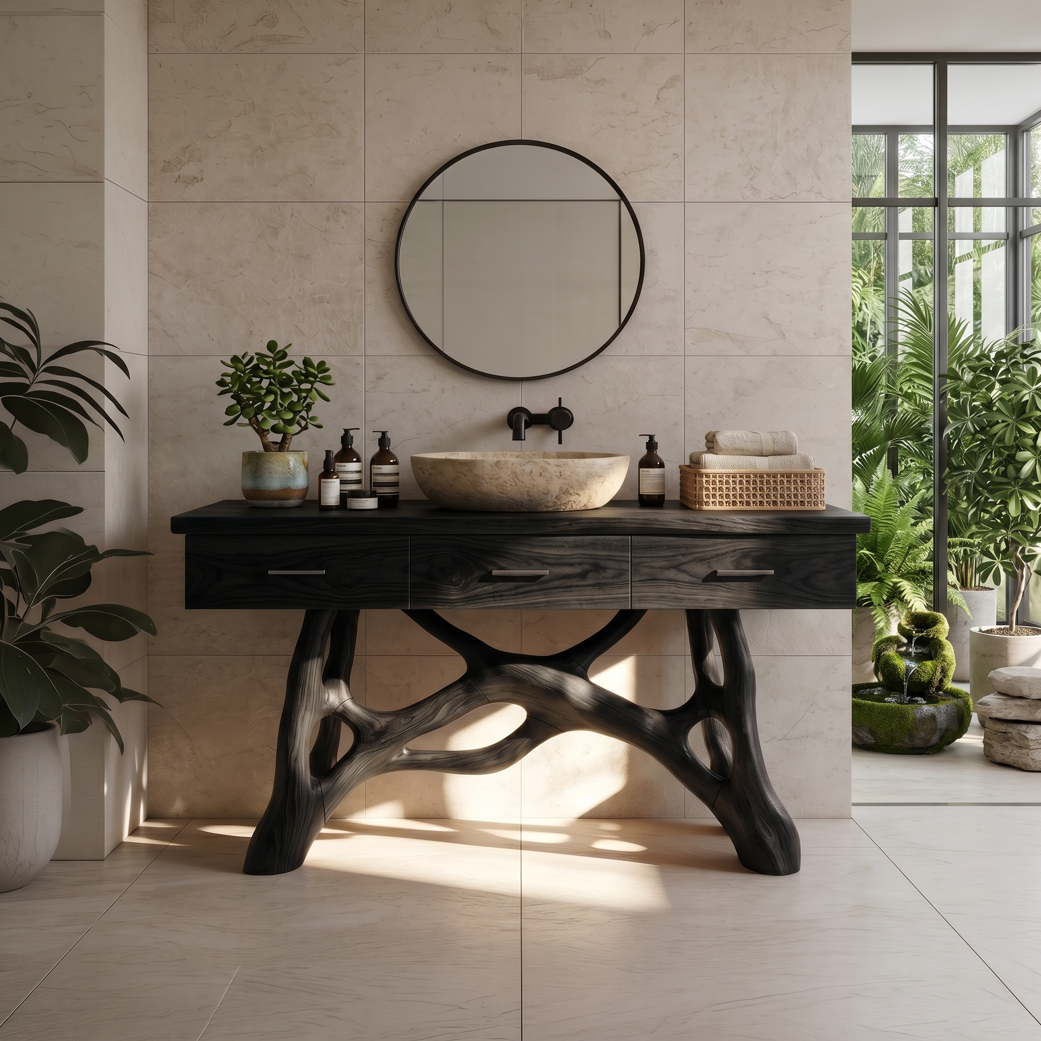 Natural Wood Sink Vanity With Drawers Master Bathroom SILDTTRBRV150