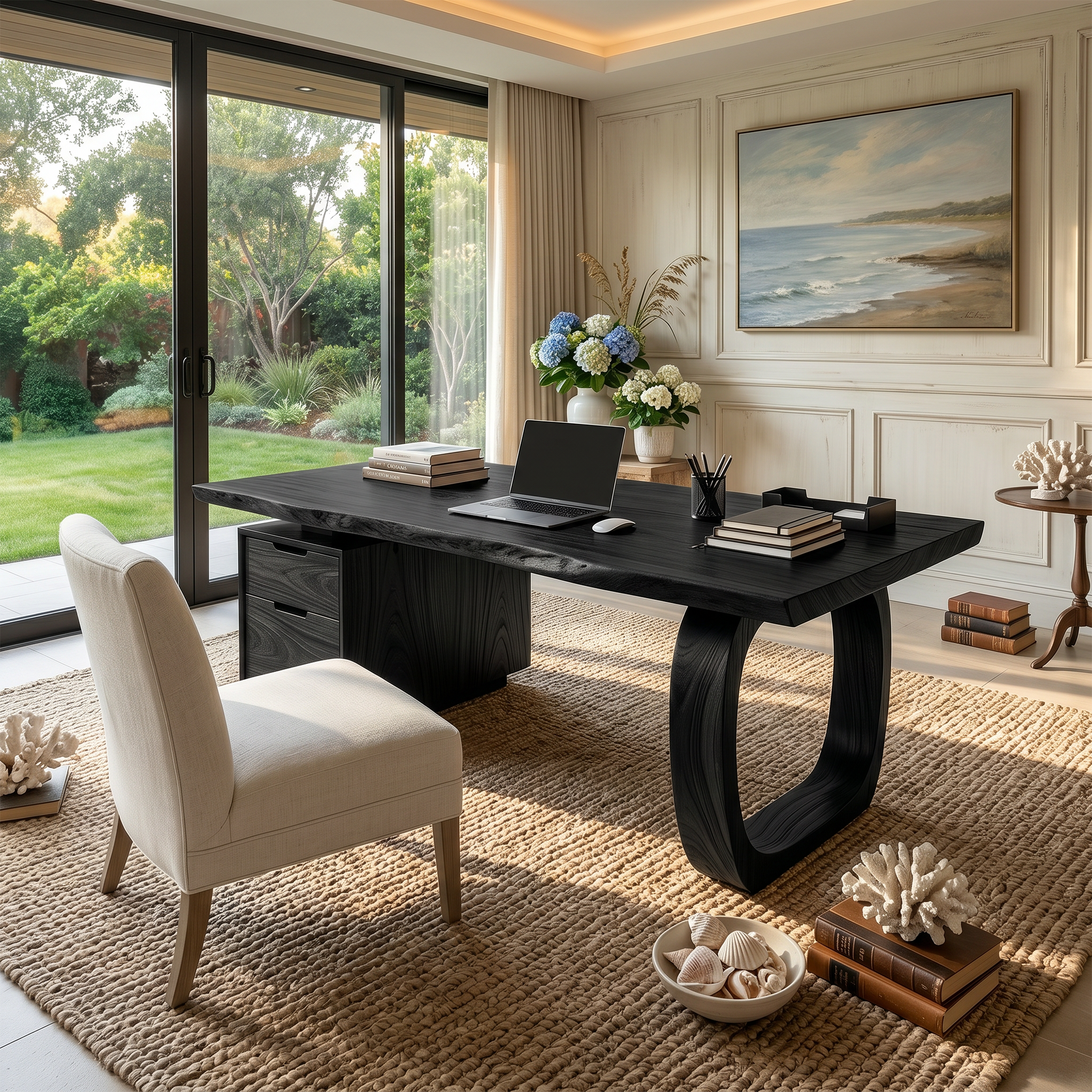 Modern Computer Desk With File Cabinet For Garden View Office SILDTTRDE006